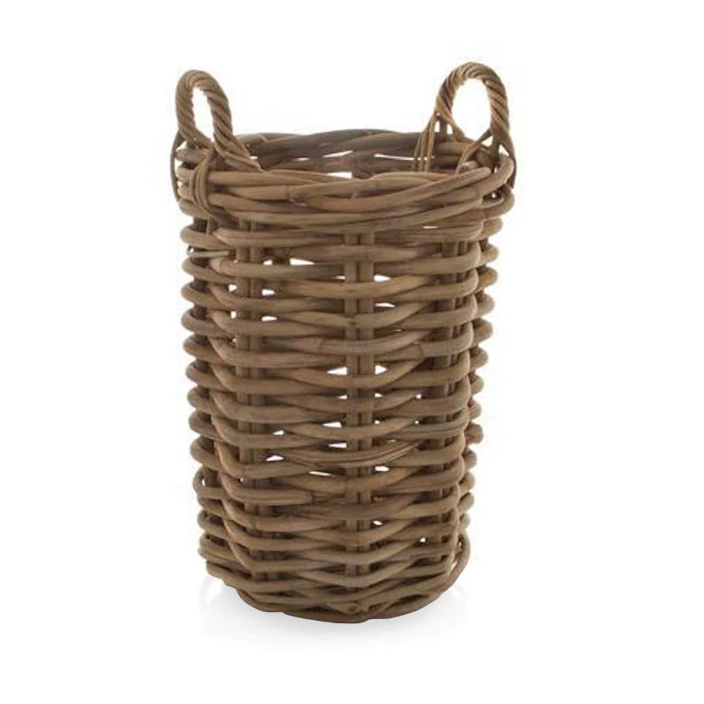Woven Wood Small Round Basket, $175, Hudson Grace
