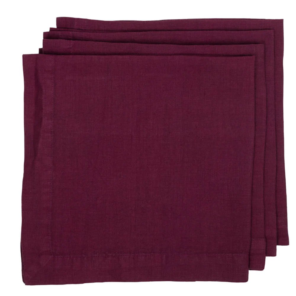 Cranapple HG Signature Hand-dyed Linen Napkin, $22, Hudson Grace