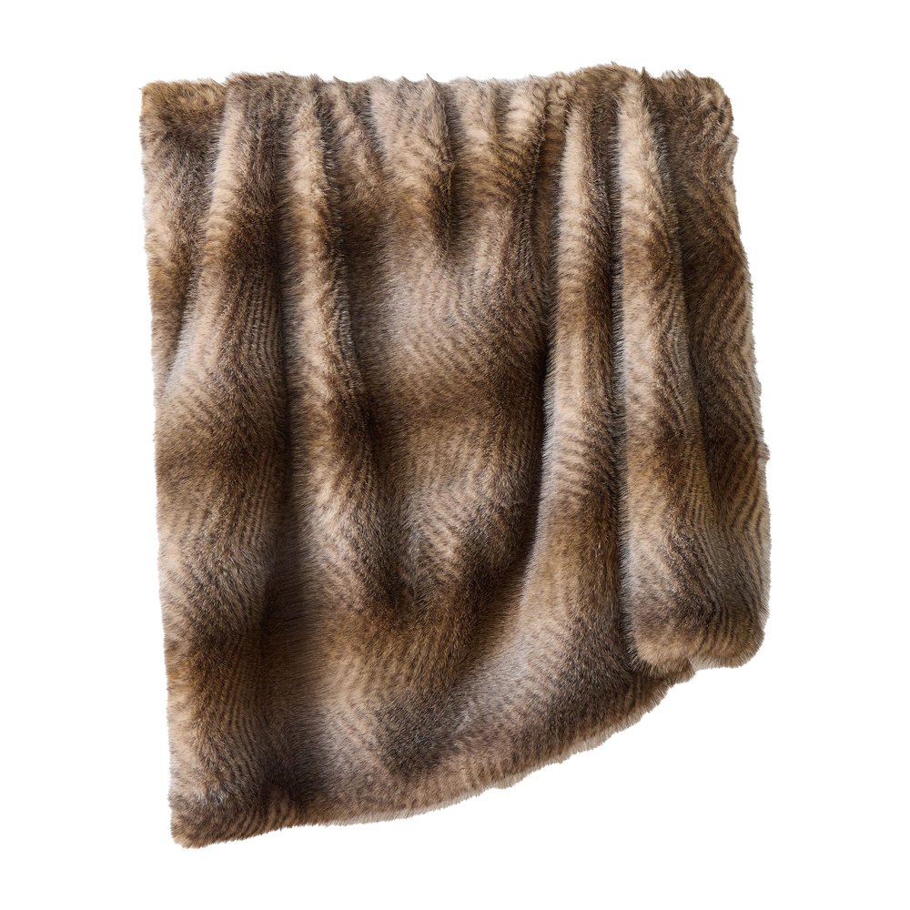 Faux Fur Herringbone Throw, $129, West Elm