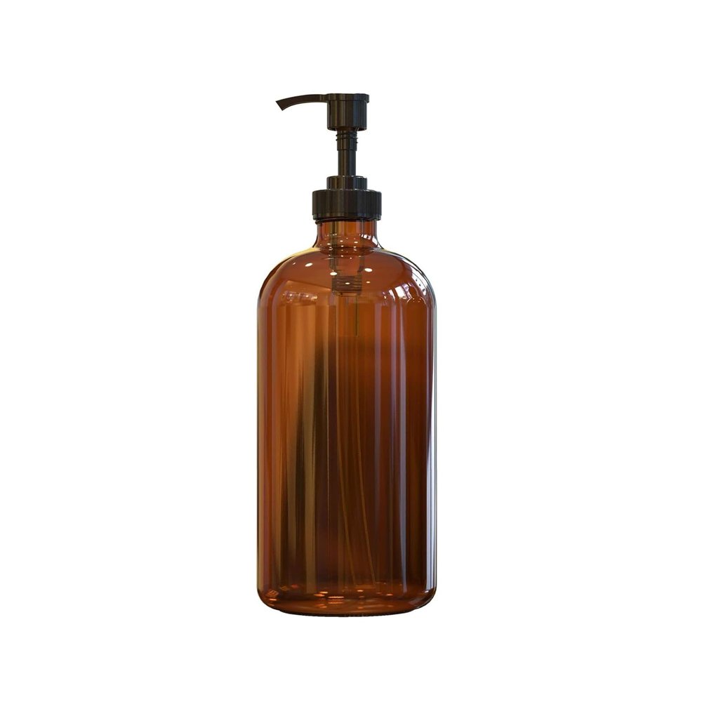 16 OZ Thick Amber Glass Soap Dispenser , $13.99/set 2, Amazon