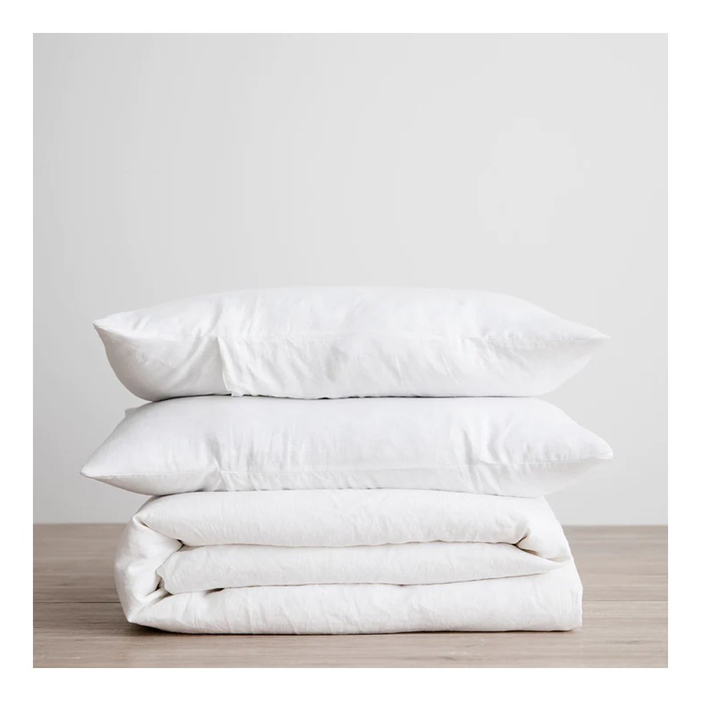 Linen Duvet Cover Set - White, $390, Cultiver