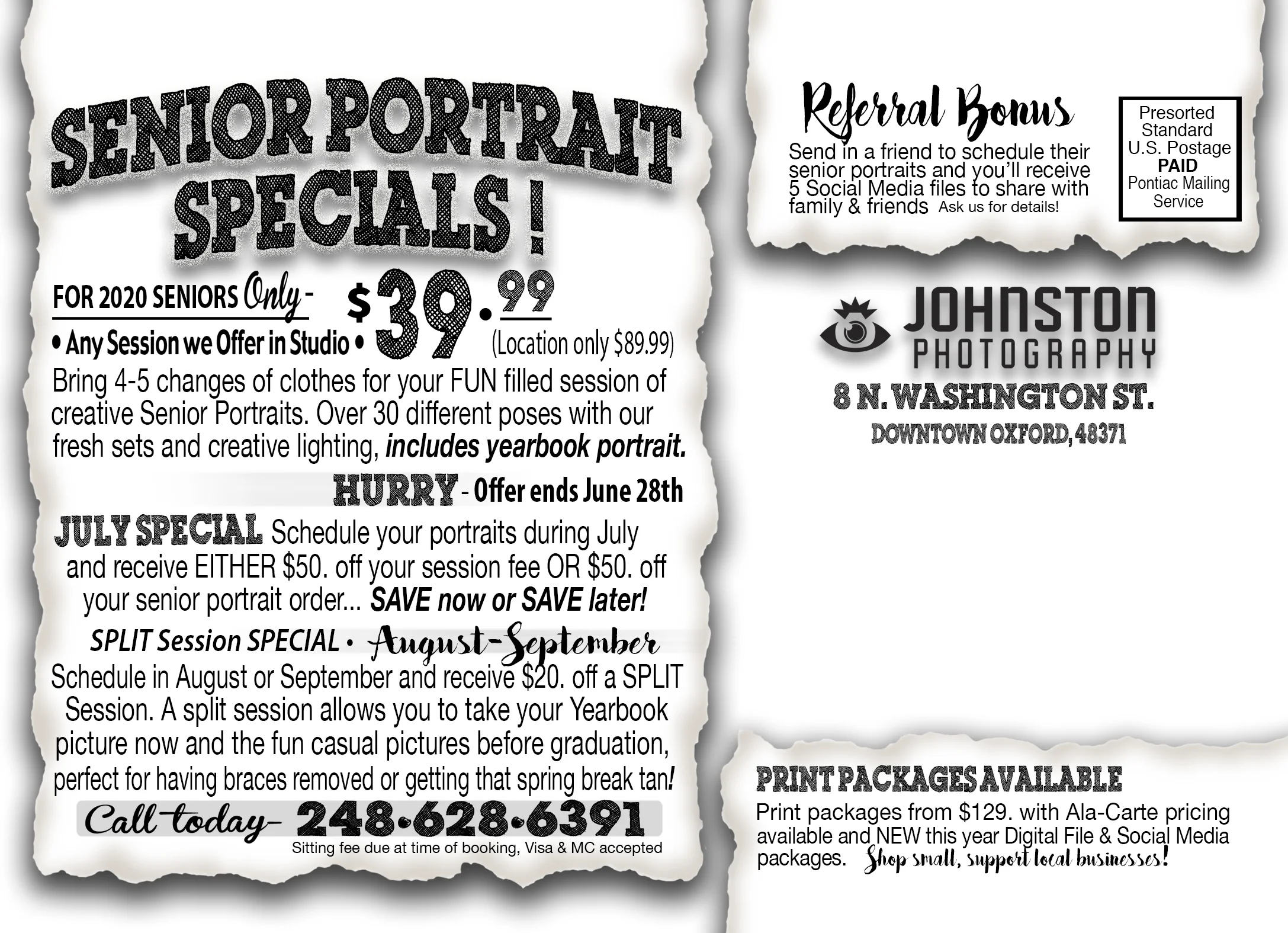 Bonus Offer… Sign up for our email specials and receive 20% off a Digital Package…