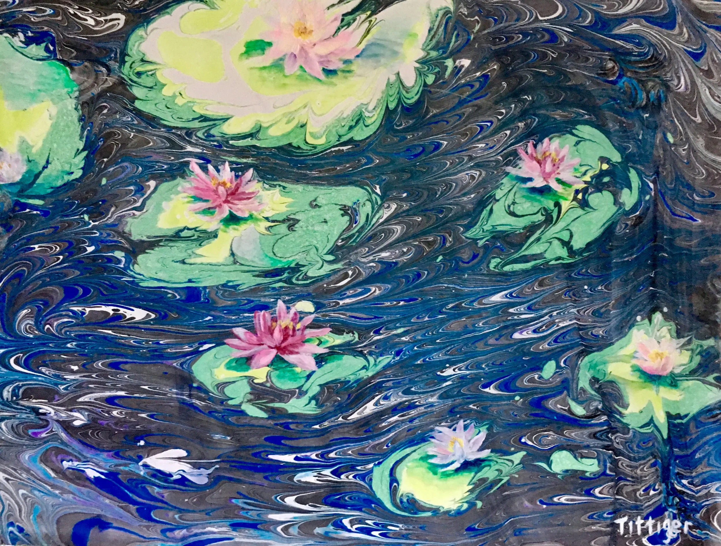 Tittiger.WATER LILLIES.18 x 24.$280. 4.29.17.jpg