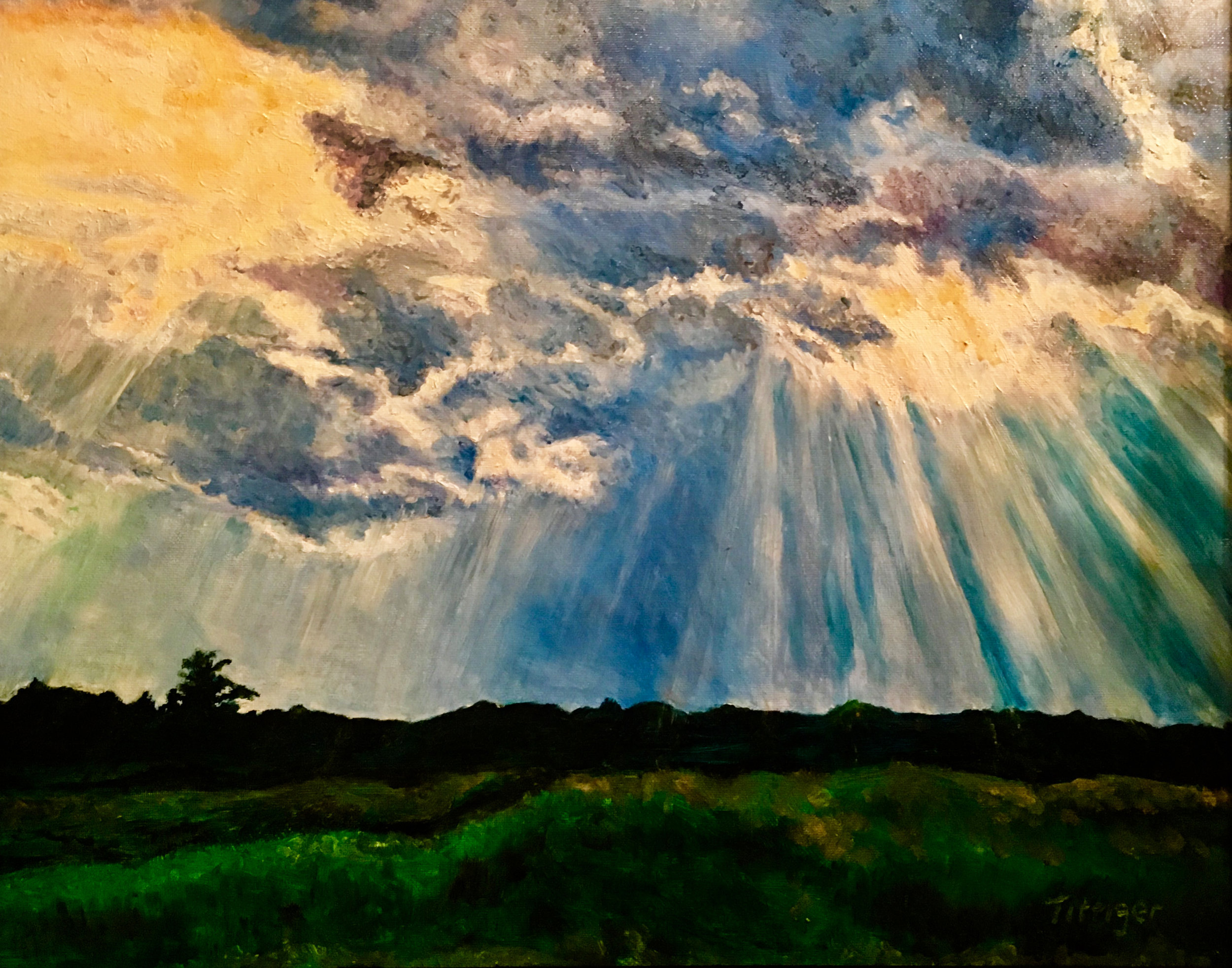BRILLIANCE This a picture of the sky during a storm. The scene is over our pond at our home.