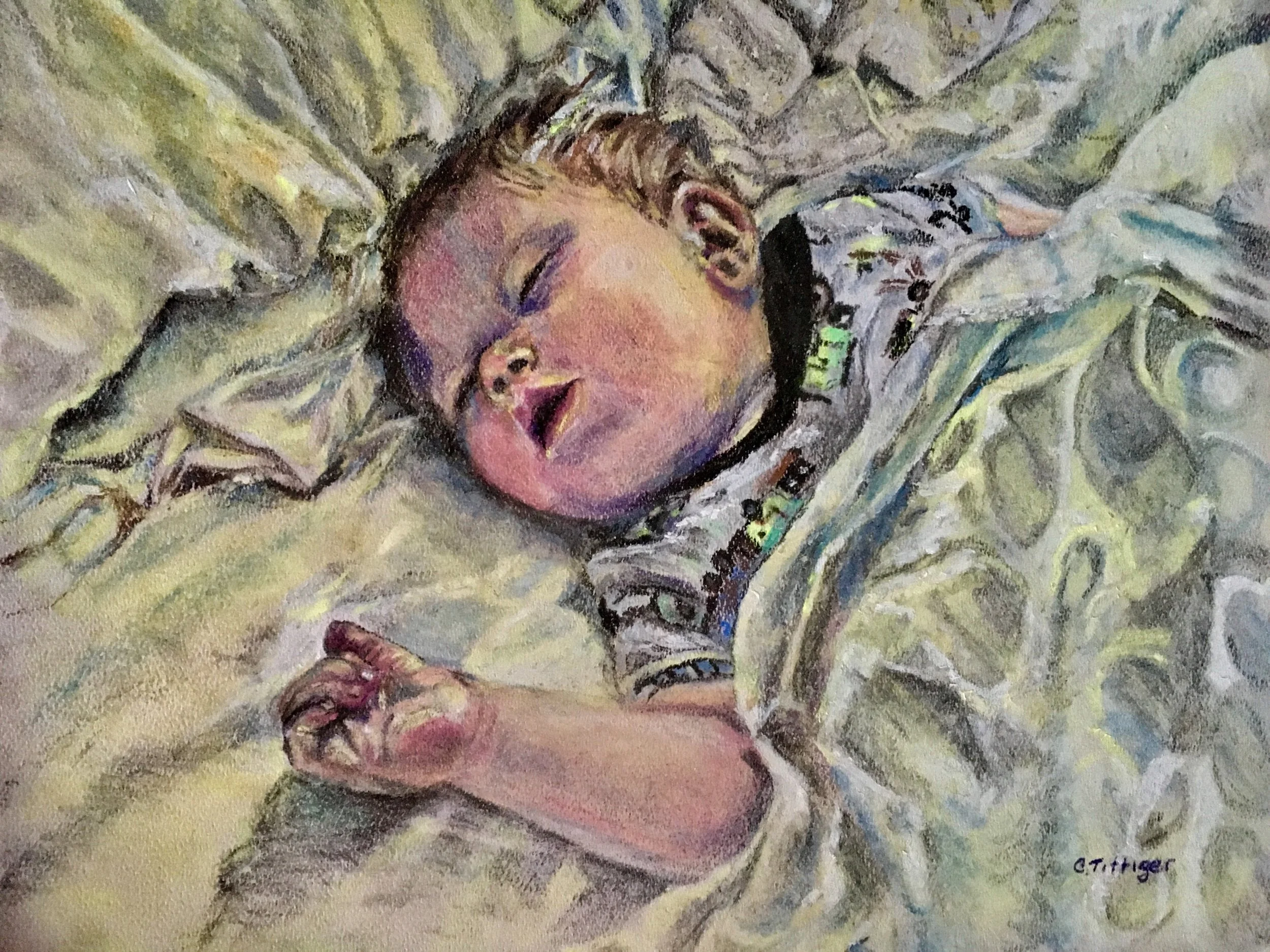 GIDEON This is a pastel painting of my great nephew. He had too much of an amusement park that day. I complete pastel paintings by commission. 