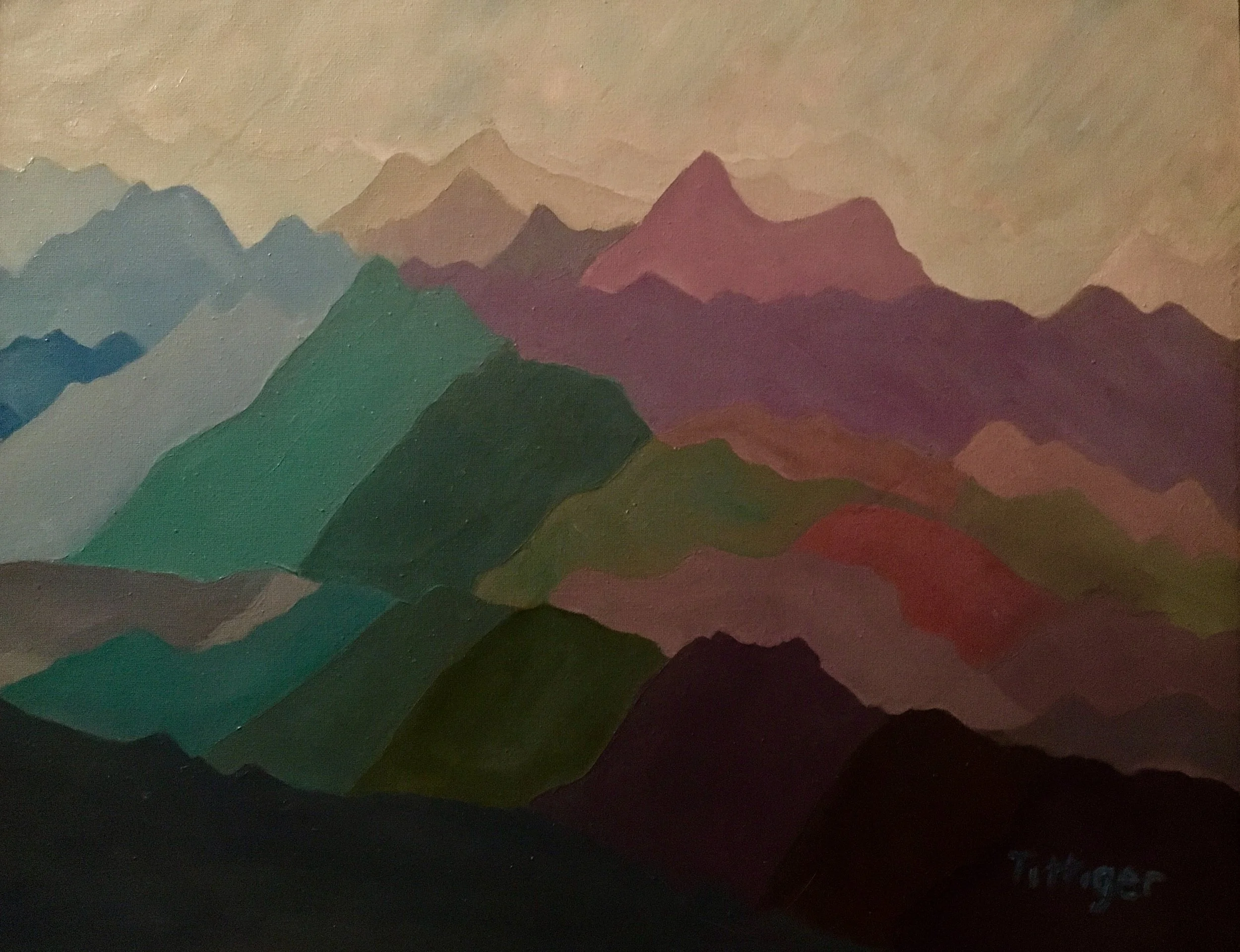 RHAPSODY This is part of my mountain series. Beautiful shades of color to form the mountains.