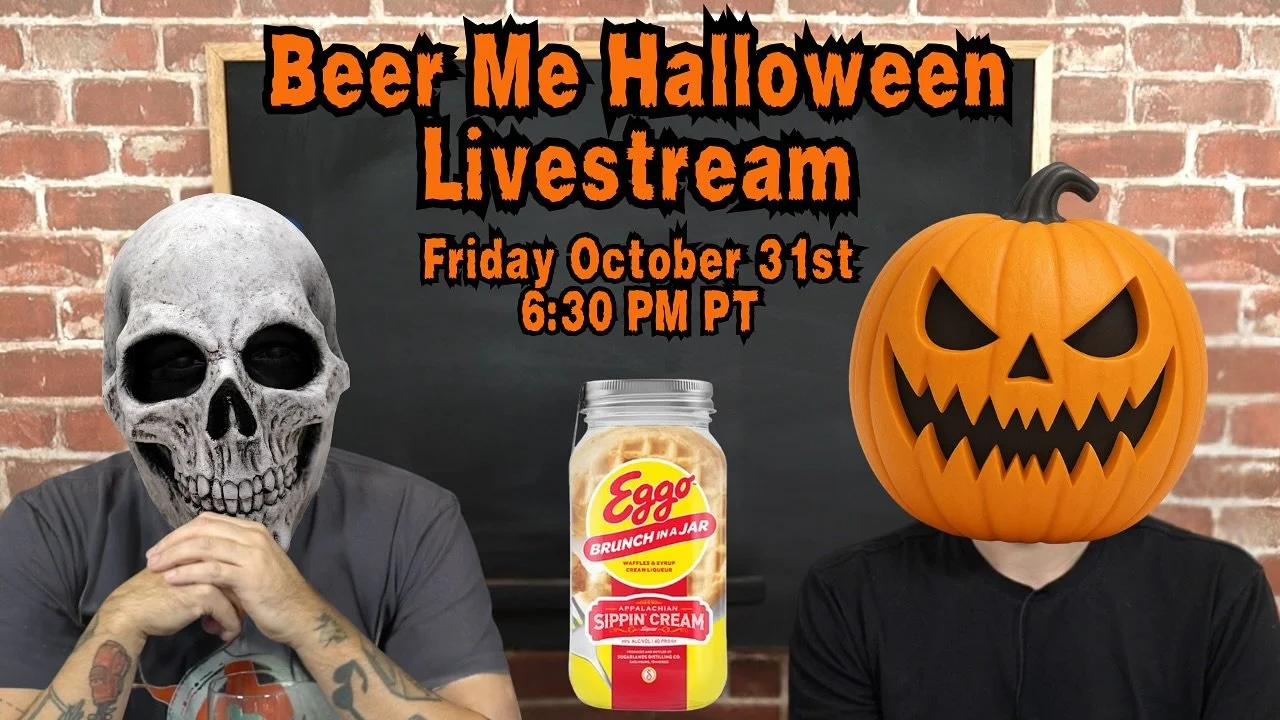 🎃 It&rsquo;s spooky season baby! We&rsquo;re going live Friday Oct 31 @ 6:30 PM PT for the Beer Me Halloween Livestream!
We&rsquo;re drinking Eggo Brunch in a Jar, because it was the scariest drink we could find 🧇💀
See you tomorrow on our Beer Me 