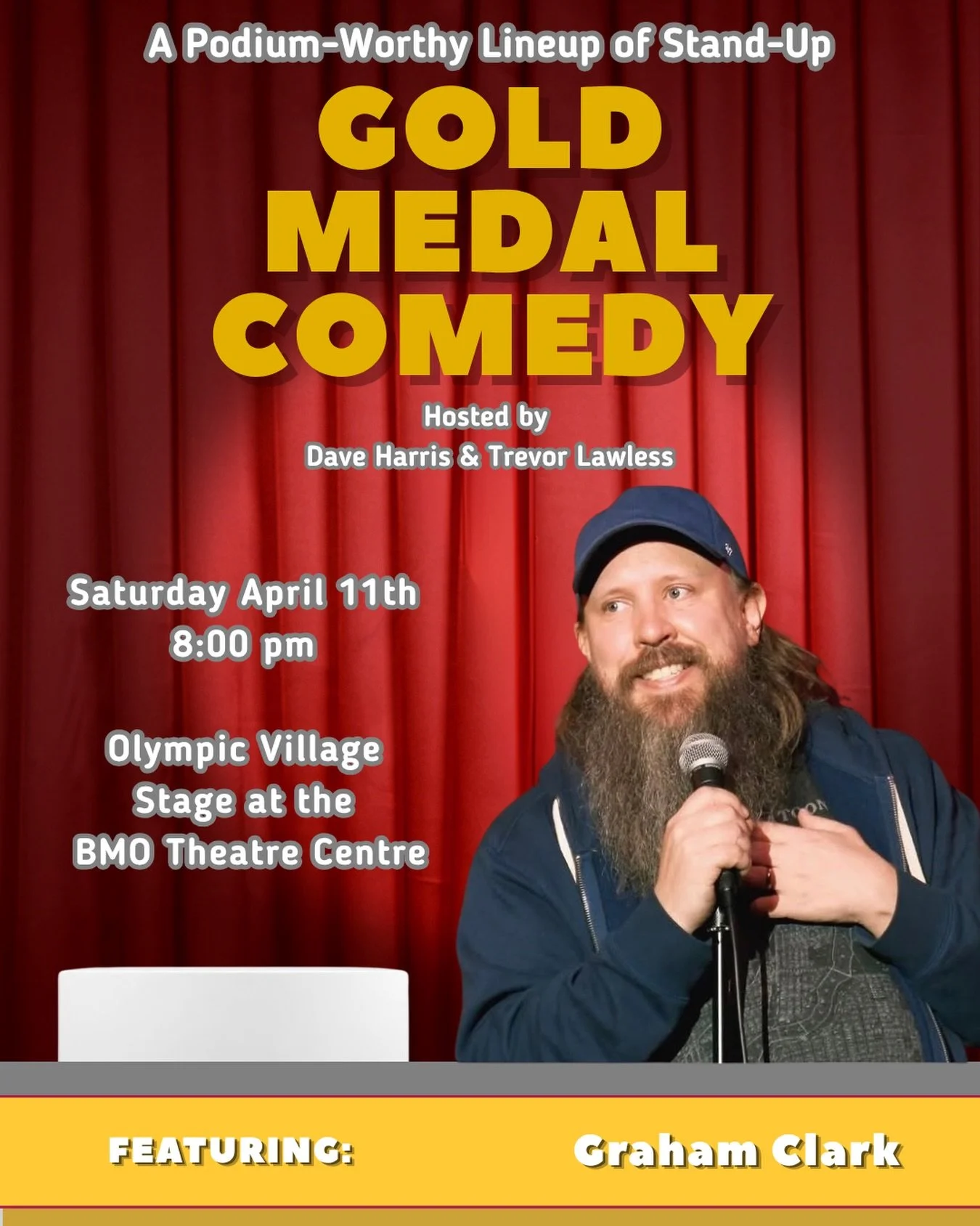 Graham Clark is on @goldmedalcomedy! A Just For Laughs favourite and Juno-nominated performer, Graham&rsquo;s toured acclaimed solo shows and is widely considered one of the country&rsquo;s best.

Tickets in bio 🍻🎟️