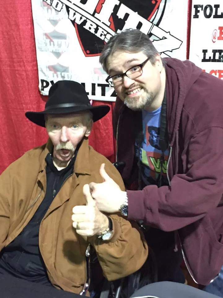 Legendary wrestling manager and WWE Hall of Famer Bobby "The Brain" Heenan and I at a Pro Wrestling Blitz show in Joliet in February 2016.