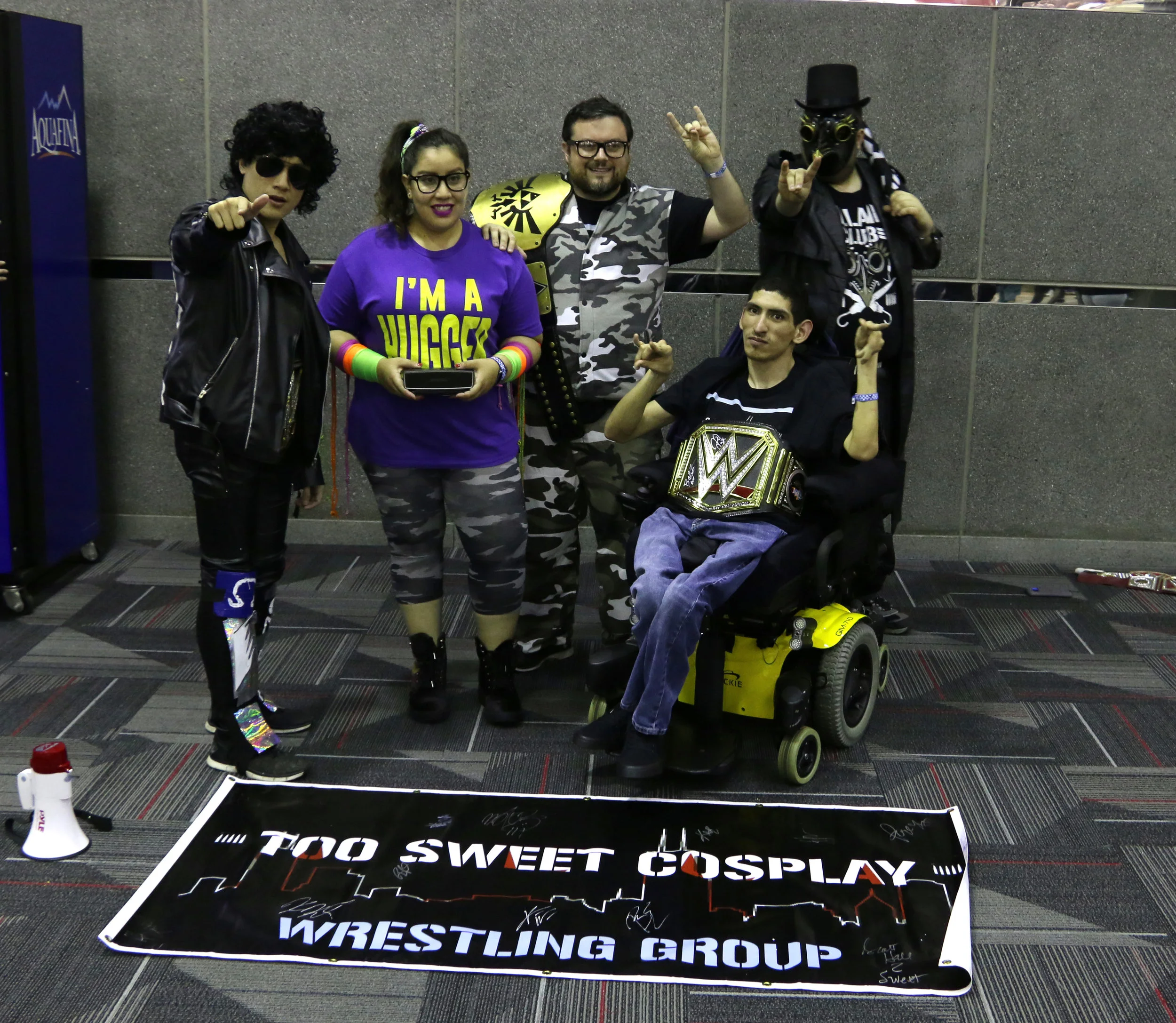The heads of Too Sweet Cosplay, Andrew Man (from left), Raquel Cee, Steve "Stvo" Jay, Nikolas Melendez and Ezra Vickrey, pose at Wizard World Chicago at the Donald E. Stephens Convention Center on Saturday, August 25, 2018. (Photo by Mike Pankow)