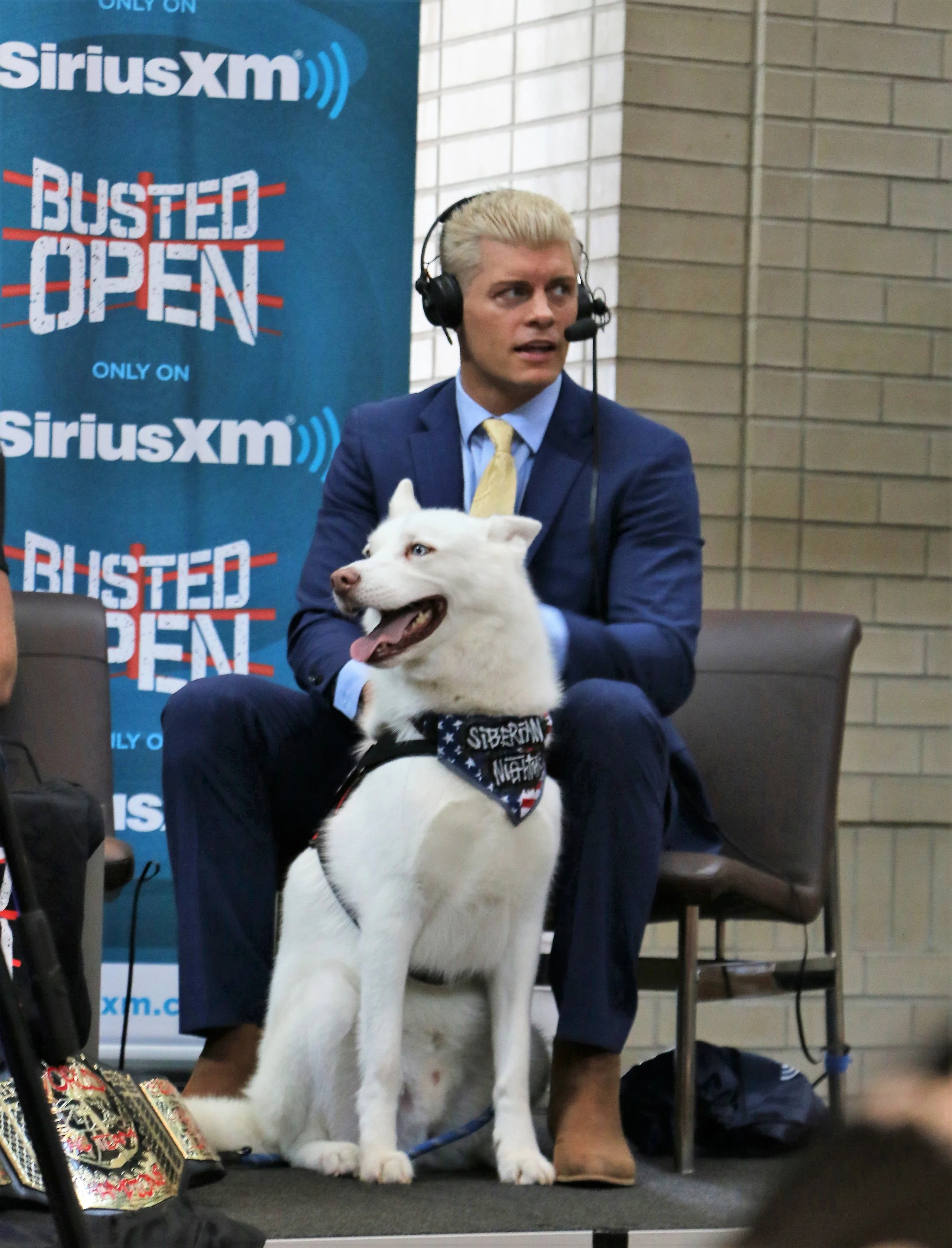 Fresh off the success of ALL IN last summer, Cody Rhodes (pictured with his dog, Pharaoh, at STARRCAST on Aug. 31, 2018) will be among the management team for All Elite Wrestling. (Photo by Mike Pankow)