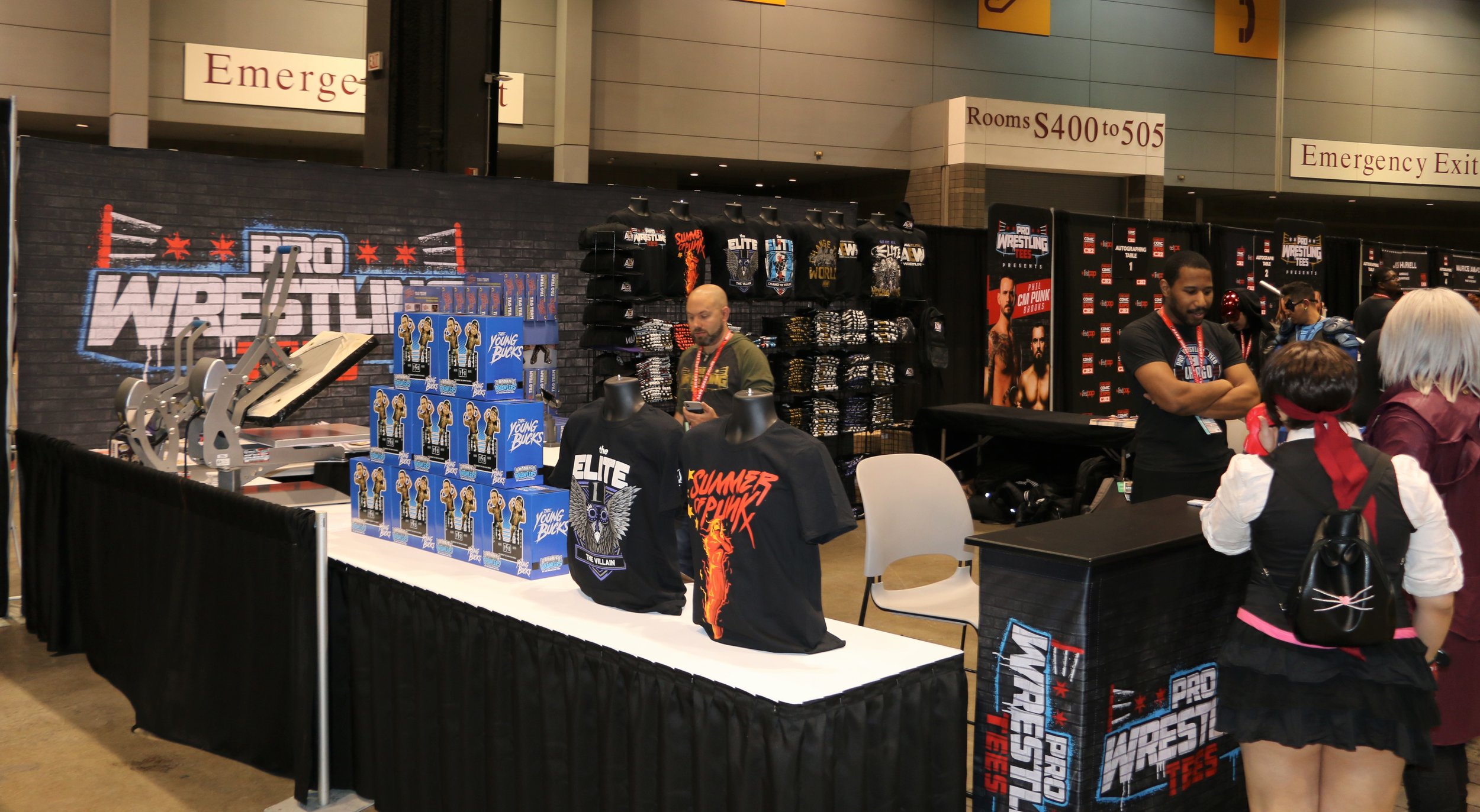  Pro Wrestling Tees booth at C2E2. 