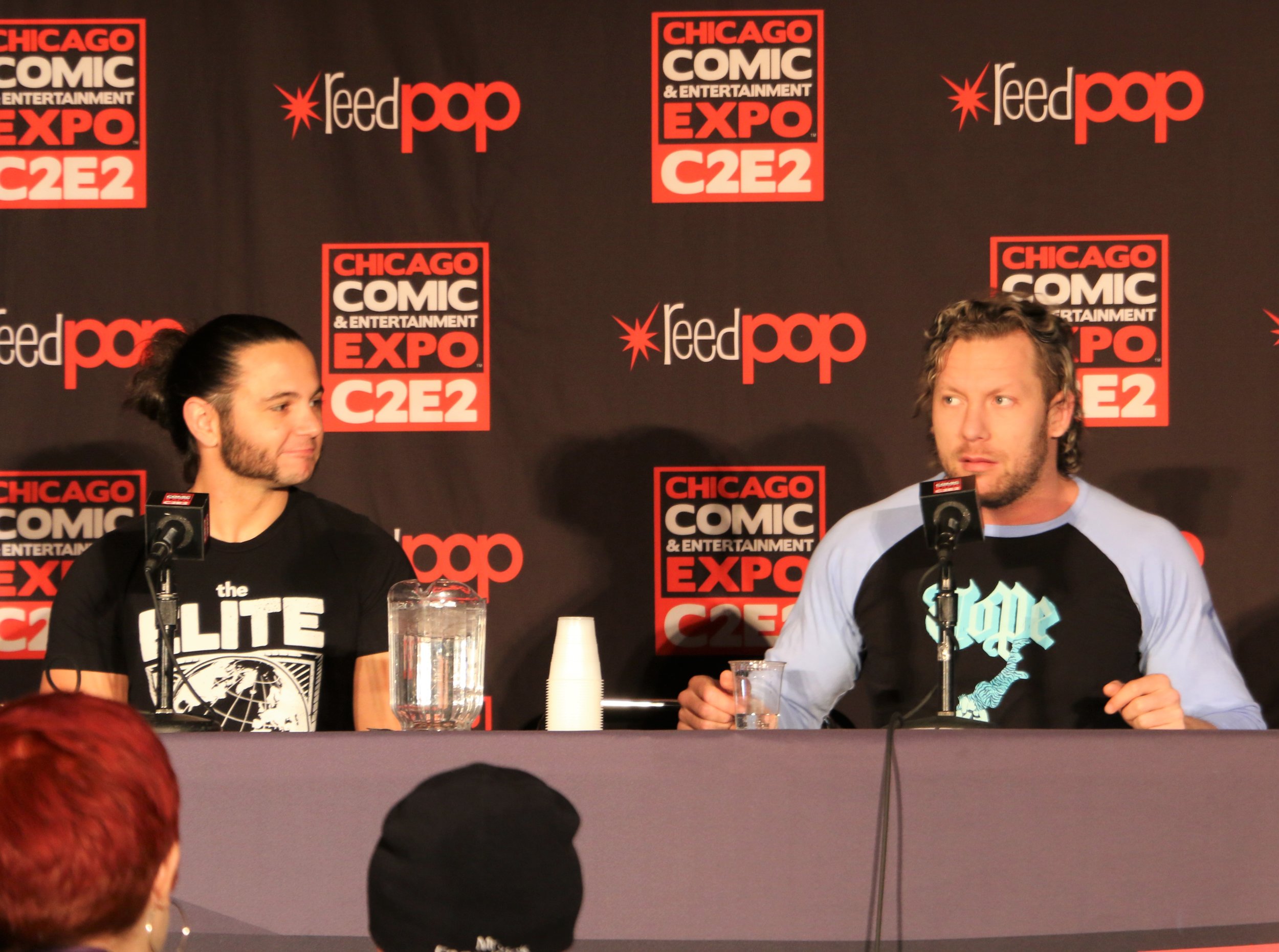  Matt Jackson, left, and Kenny Omega during the All Elite Wrestling panel. 