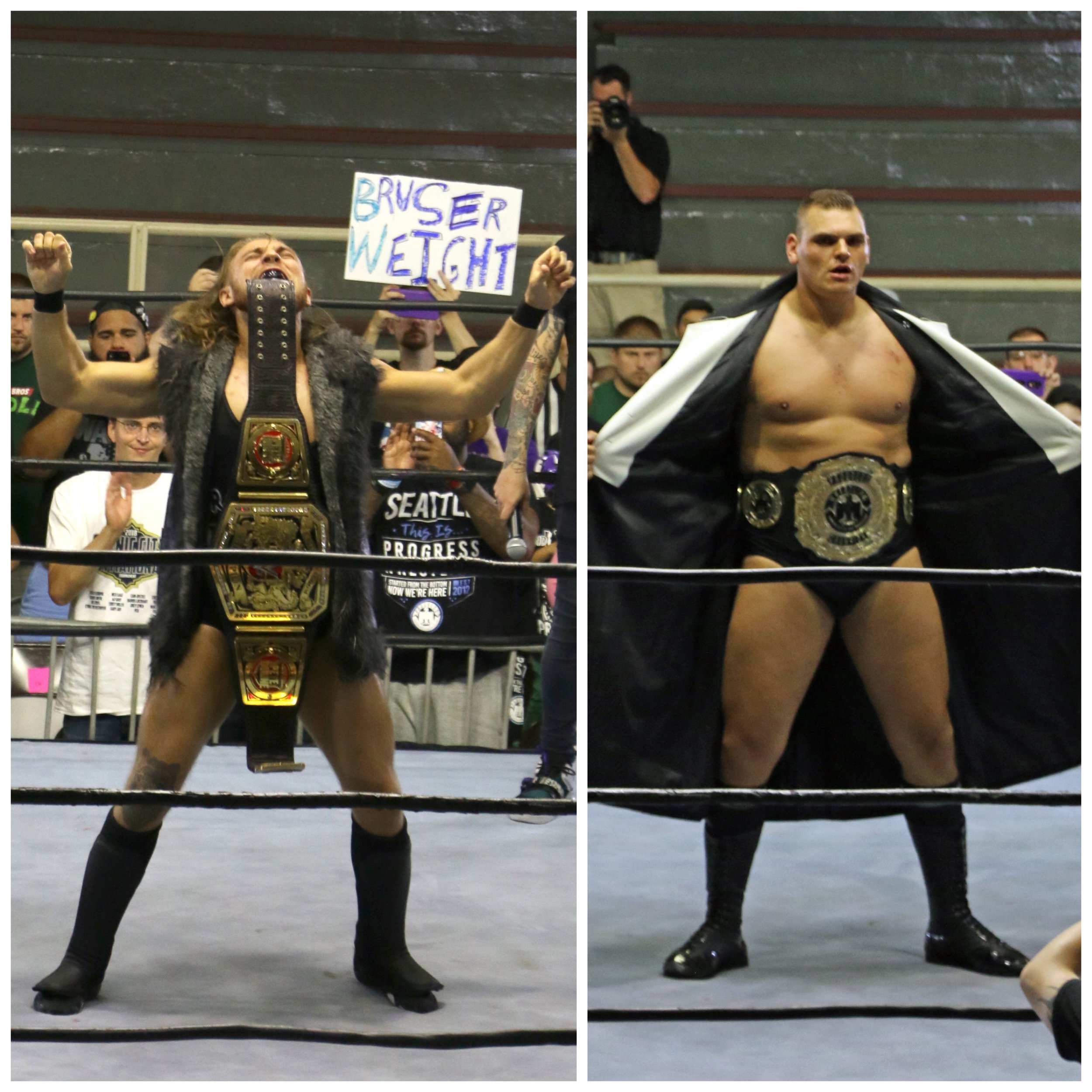 Pete Dunne, left, will defend the WWE United Kingdom Championship against WALTER, right, at NXT TakeOver New York on Friday night in Brooklyn. (Photos by Mike Pankow)