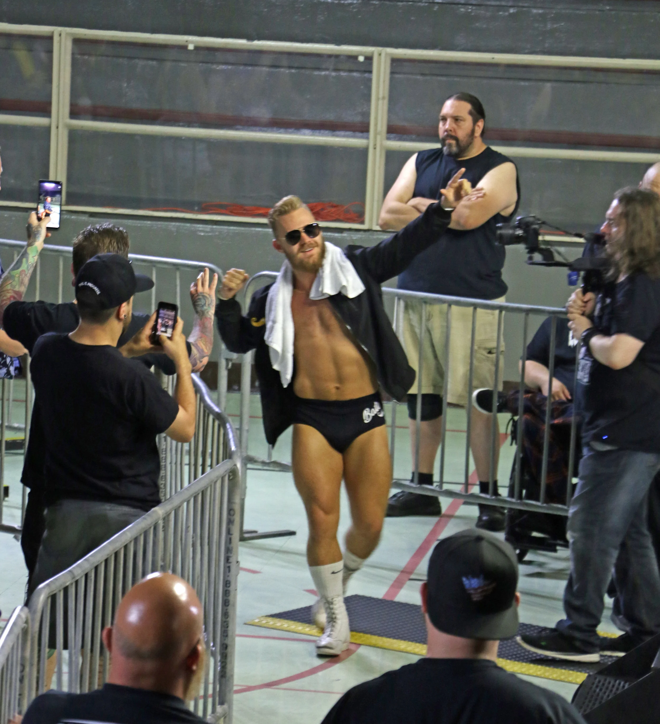 Tyler Bate, performing at PROGRESS Wrestling’s show at Cicero Stadium in August 2018, has held the WWE United Kingdom Championship and the NXT Tag Team Championship. (Photo by Mike Pankow)