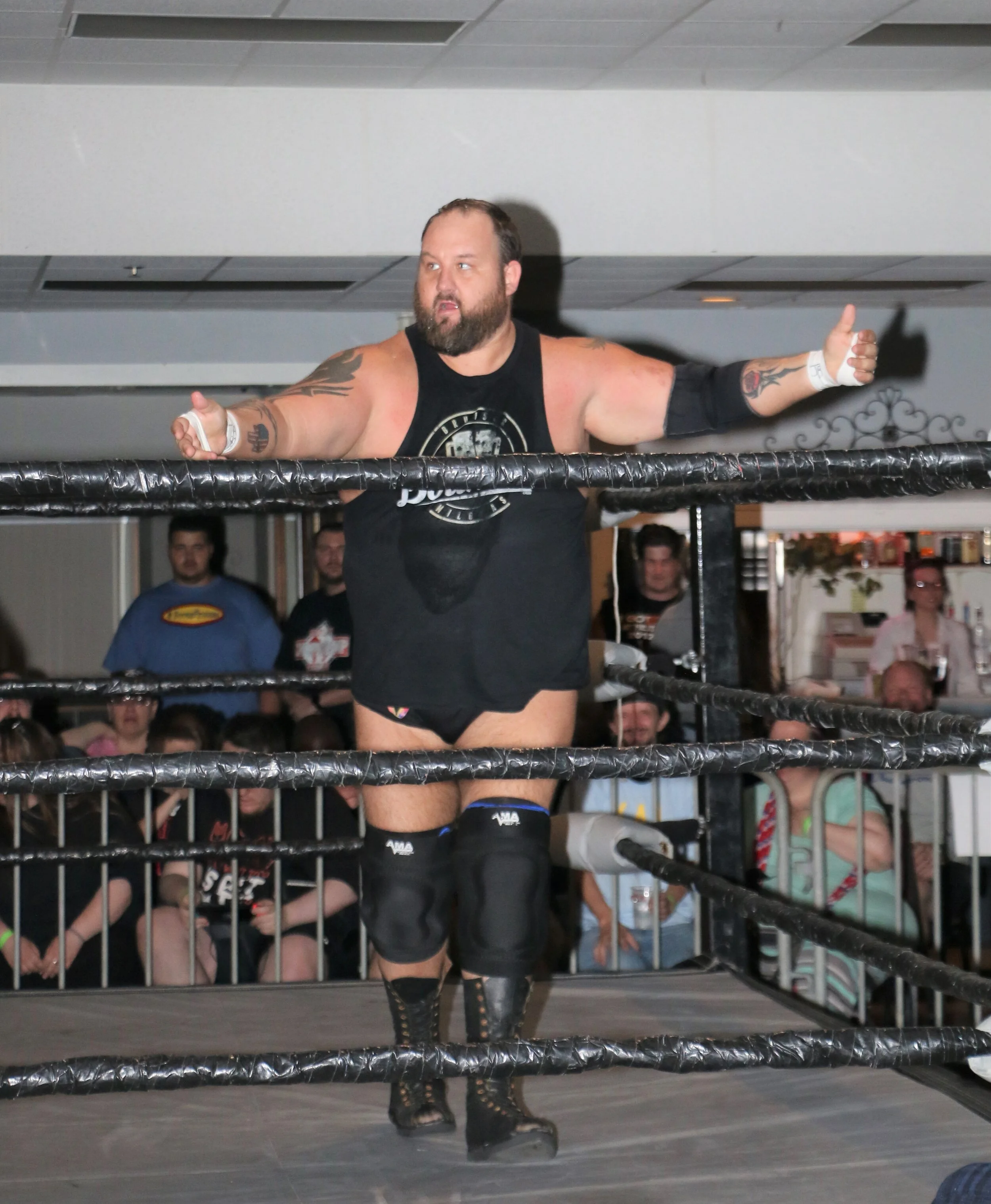 Matt Winchester (aka Beer City Bruiser) was named the 2019 Male Wrestler of the Year at the Midwest Wrestling Reunion last Sunday in Rosemont. Beer City Bruiser wrestled Jay Bradley at SNS SuperShow 2 in Kenosha, Wis., back in May. (File photo by Mi…