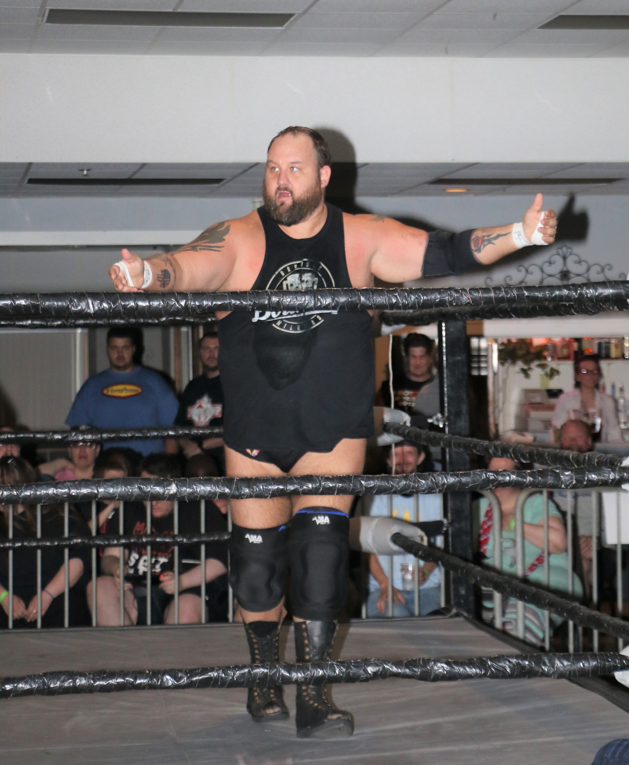 Matt Winchester (aka Beer City Bruiser) was named the 2019 Male Wrestler of the Year at the Midwest Wrestling Reunion last Sunday in Rosemont. Beer City Bruiser wrestled Jay Bradley at SNS SuperShow 2 in Kenosha, Wis., back in May. (File photo by Mike Pankow)