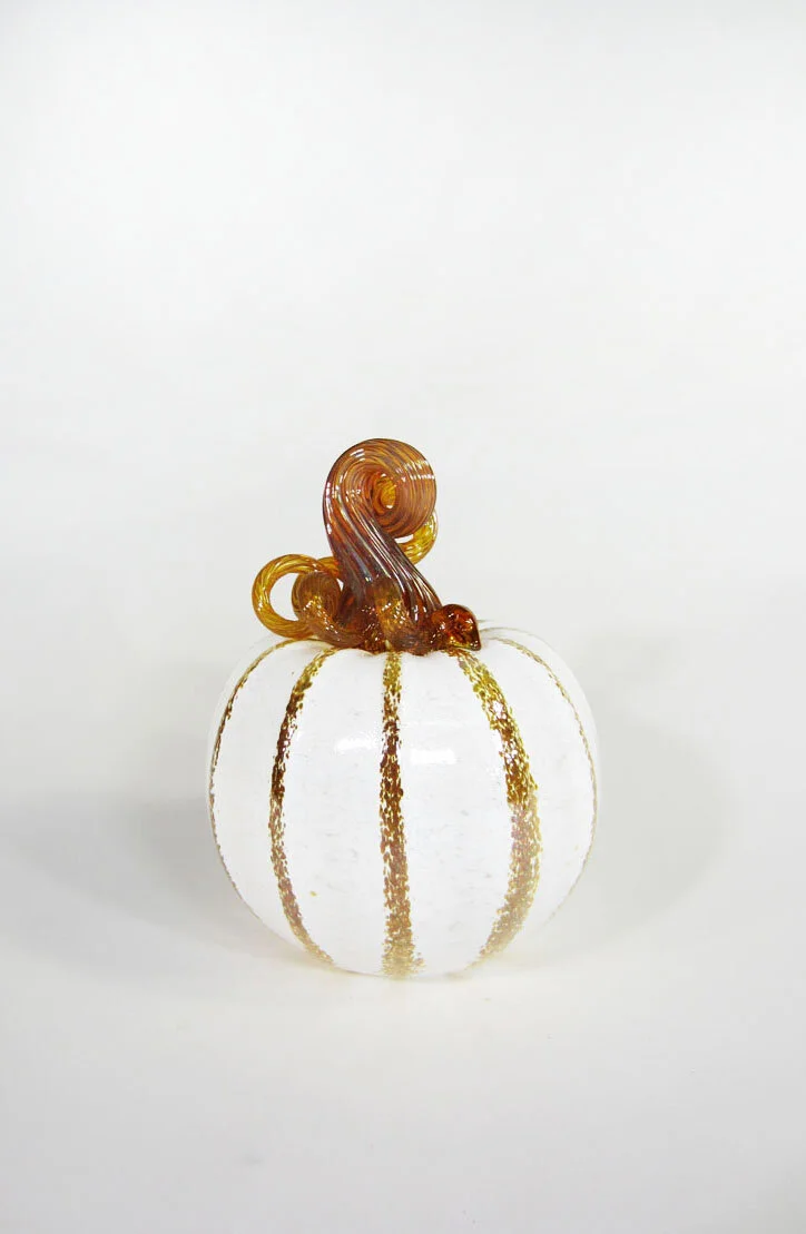Pumpkin - white with gold ridges