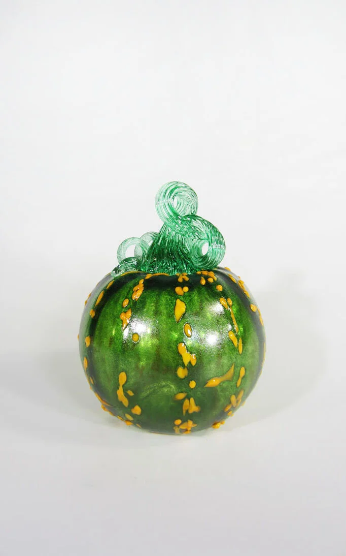 Pumpkin - green with orange speckled ridges
