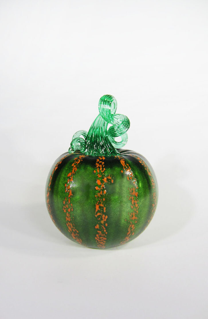 Pumpkin - green with orange speckled ridges