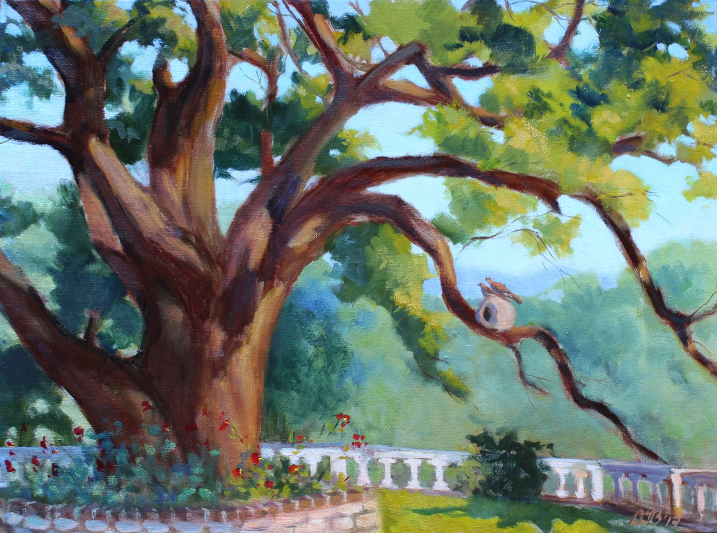 "Carob tree", oil on canvas, 16 x 20". Not available. "Algarrobo", óleo sobre tela, 40 x 50 cm. No disponible.