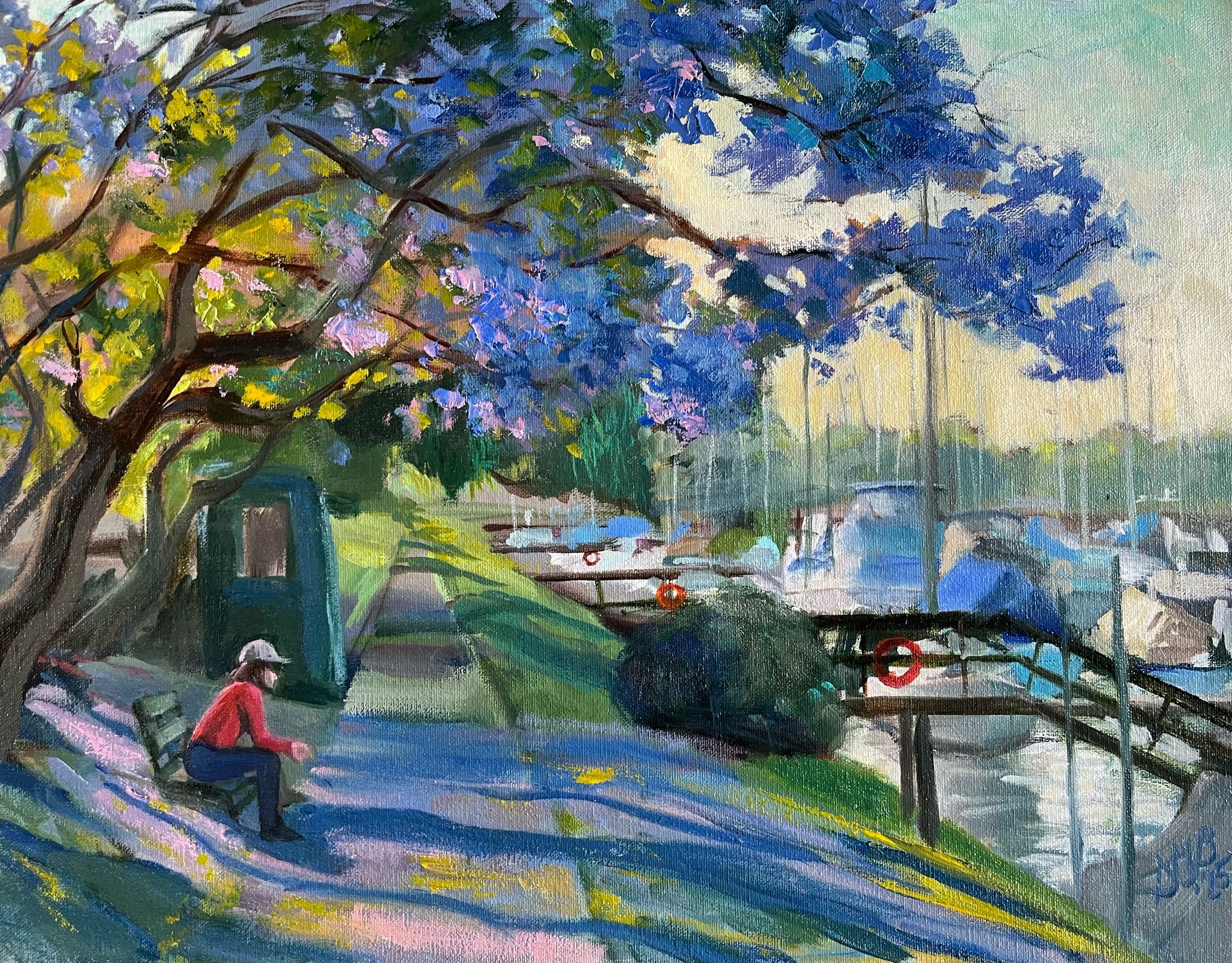 "Spring", oil on canvas panel, 11 x 14". Available. "Primavera", óleo sobre cartón entelado, 28 x 36 cm. Disponible.