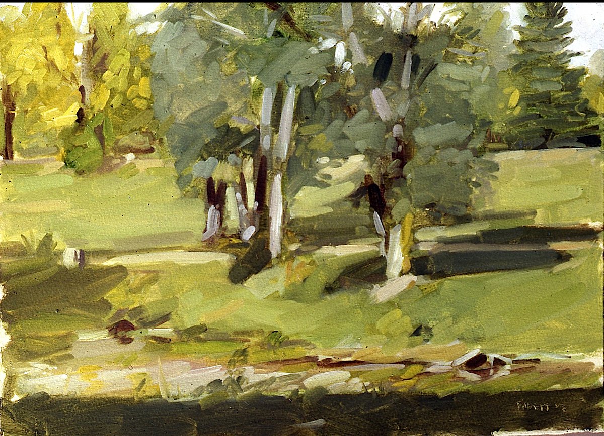 Haddonfield Park, oil on paper