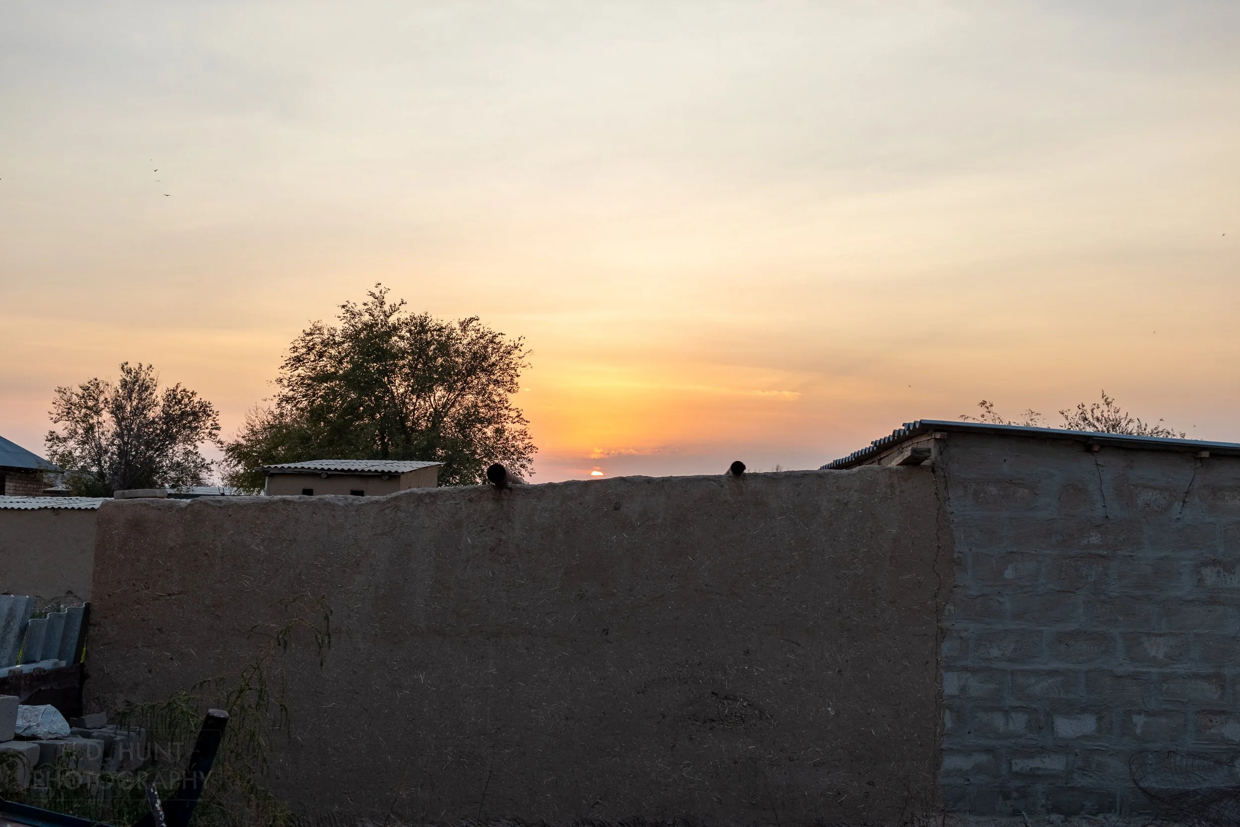 Sunset over Yangikazgan, Uzbekistan.