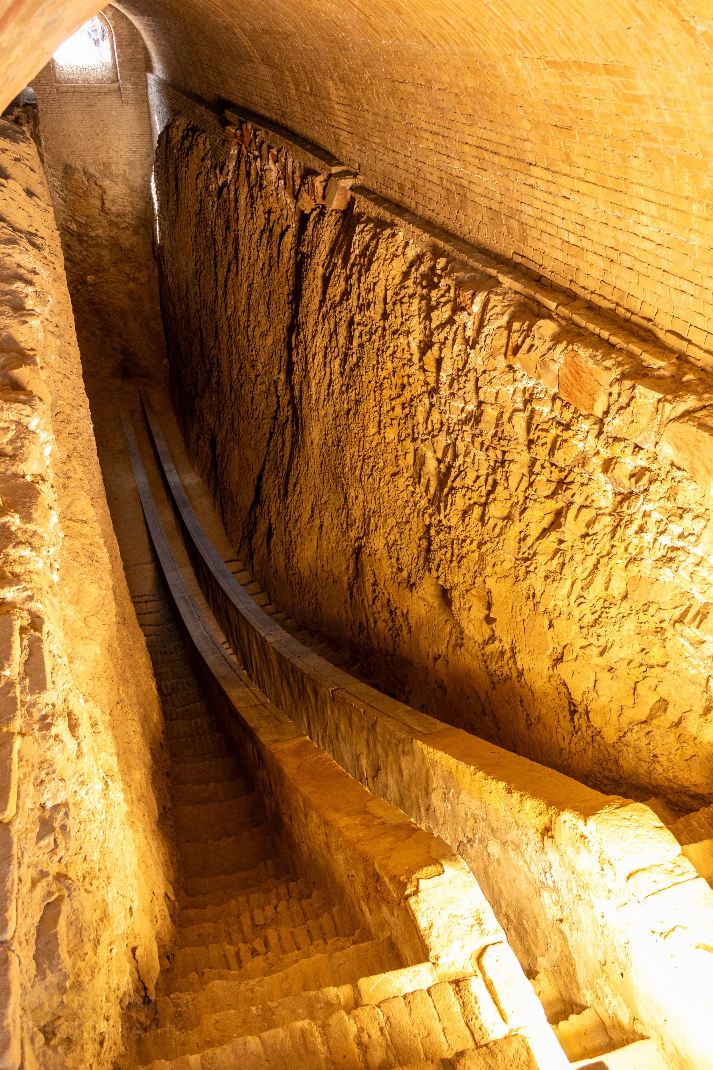 The large stone sextant of the Ulugh Beg Observatory, Samarkand, Uzbekistan.
