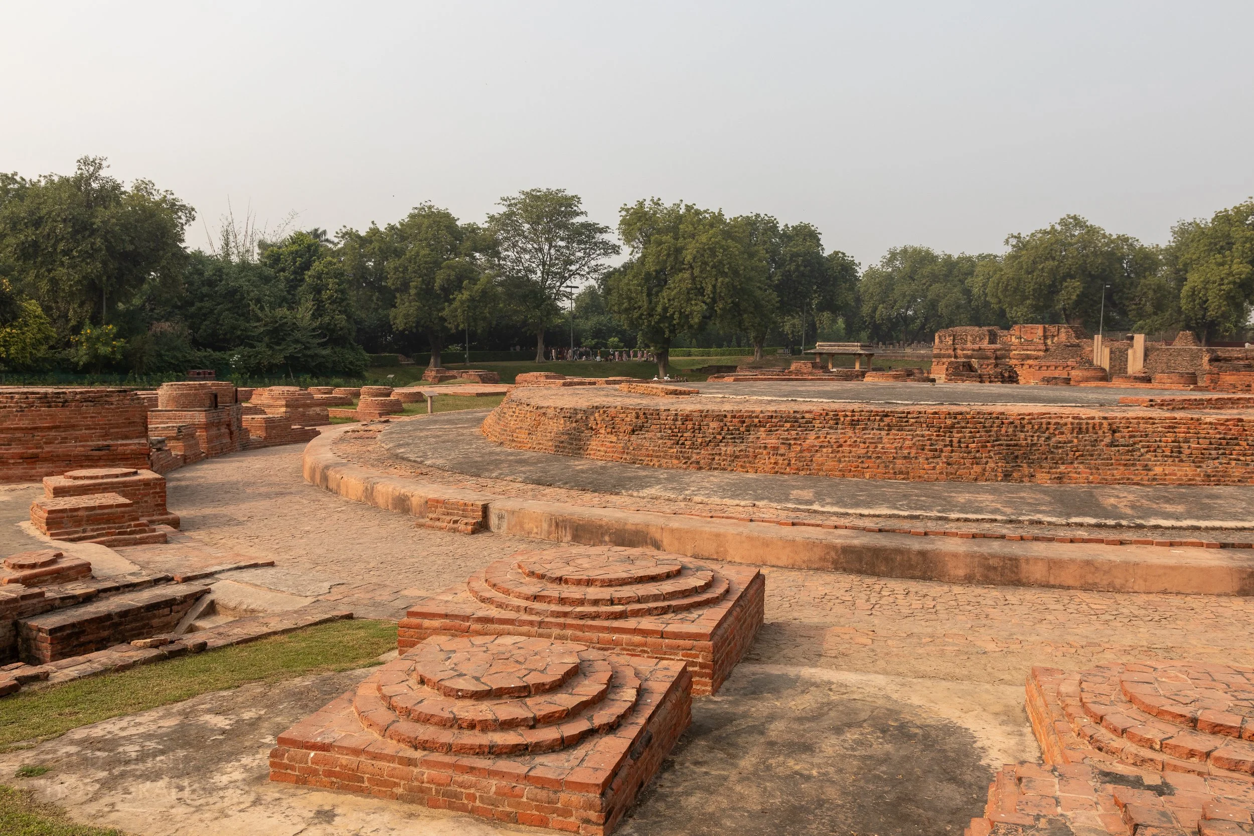 Stone brick ruins, Sarnath, India.