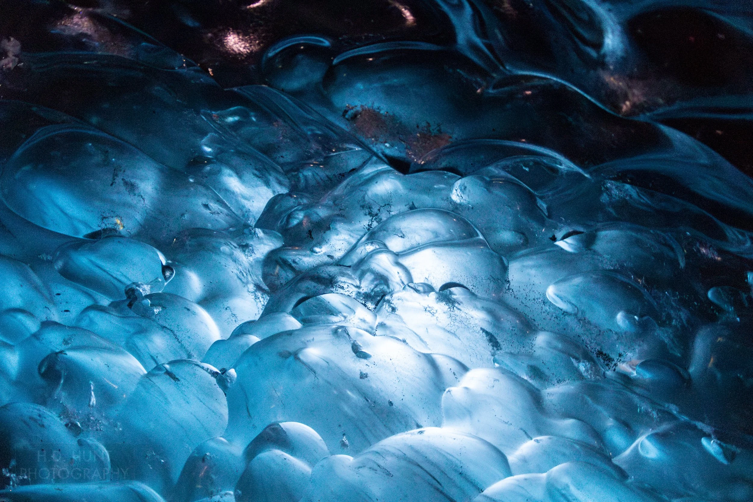 The wall of an ice cave is seen at Vatnajökull, Iceland.