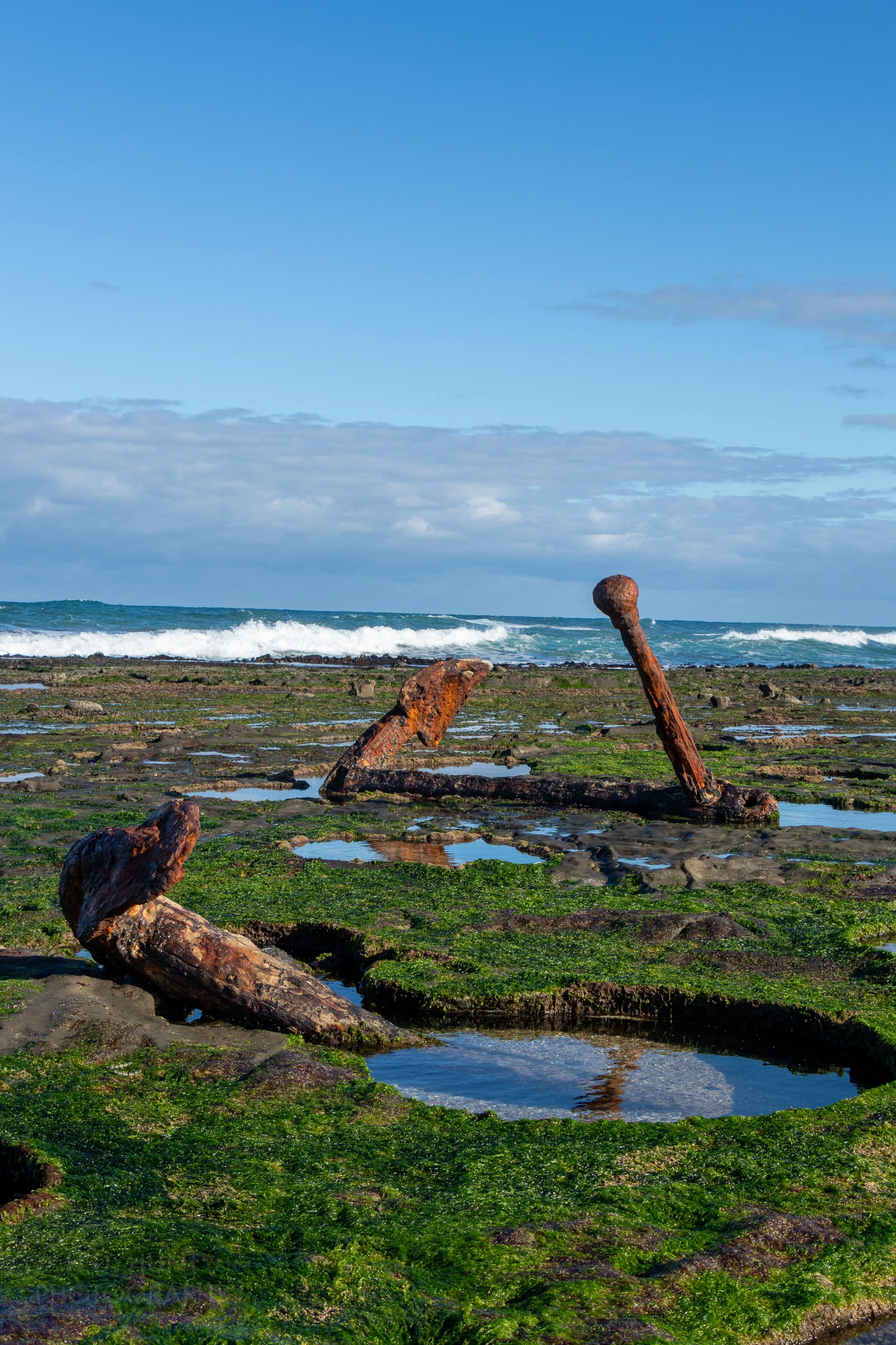 Anchors can be seen along Wreck Beach along The Great Ocean Walk, Victoria, Australia.