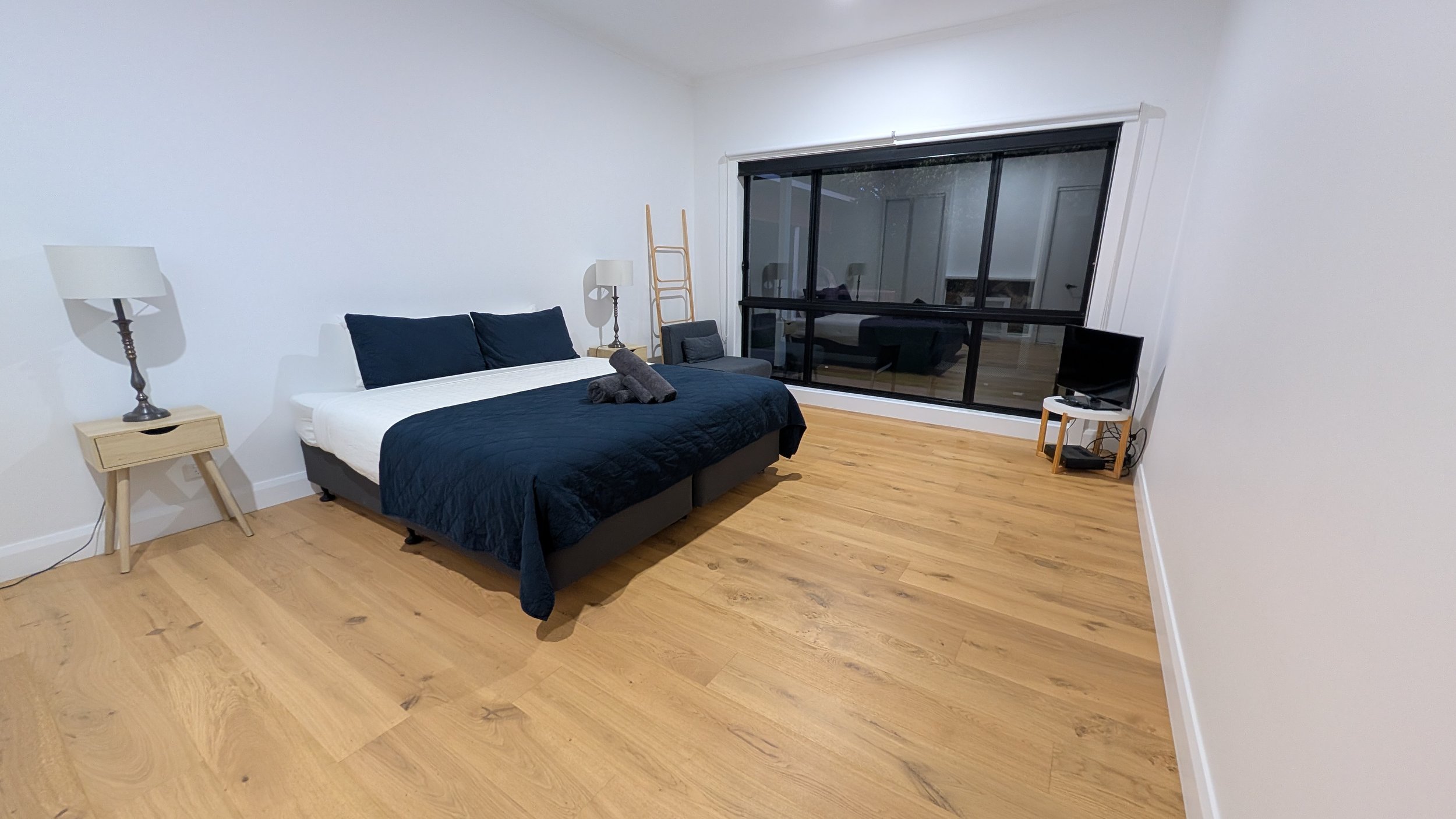A bedroom in a homestay in Johanna, Victoria, Australia.