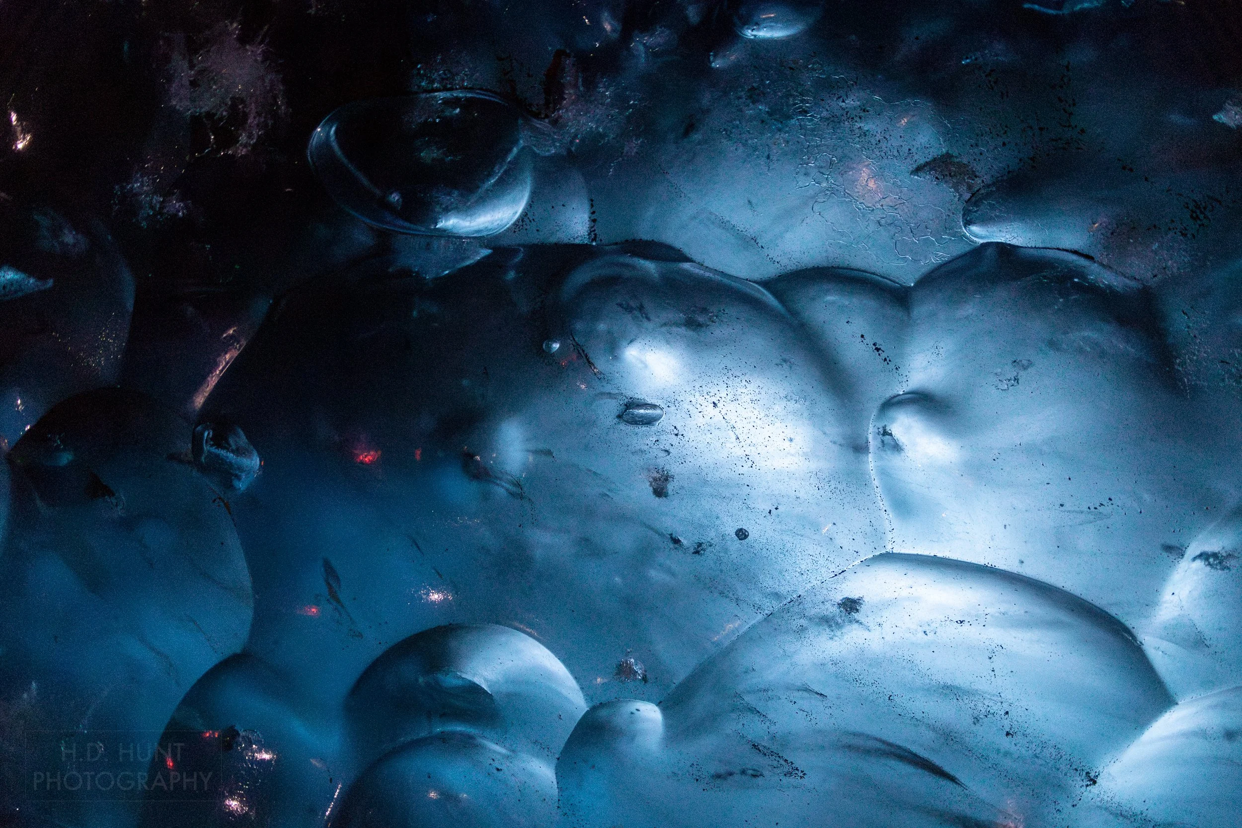 The wall of an ice cave is seen at Vatnajökull, Iceland.