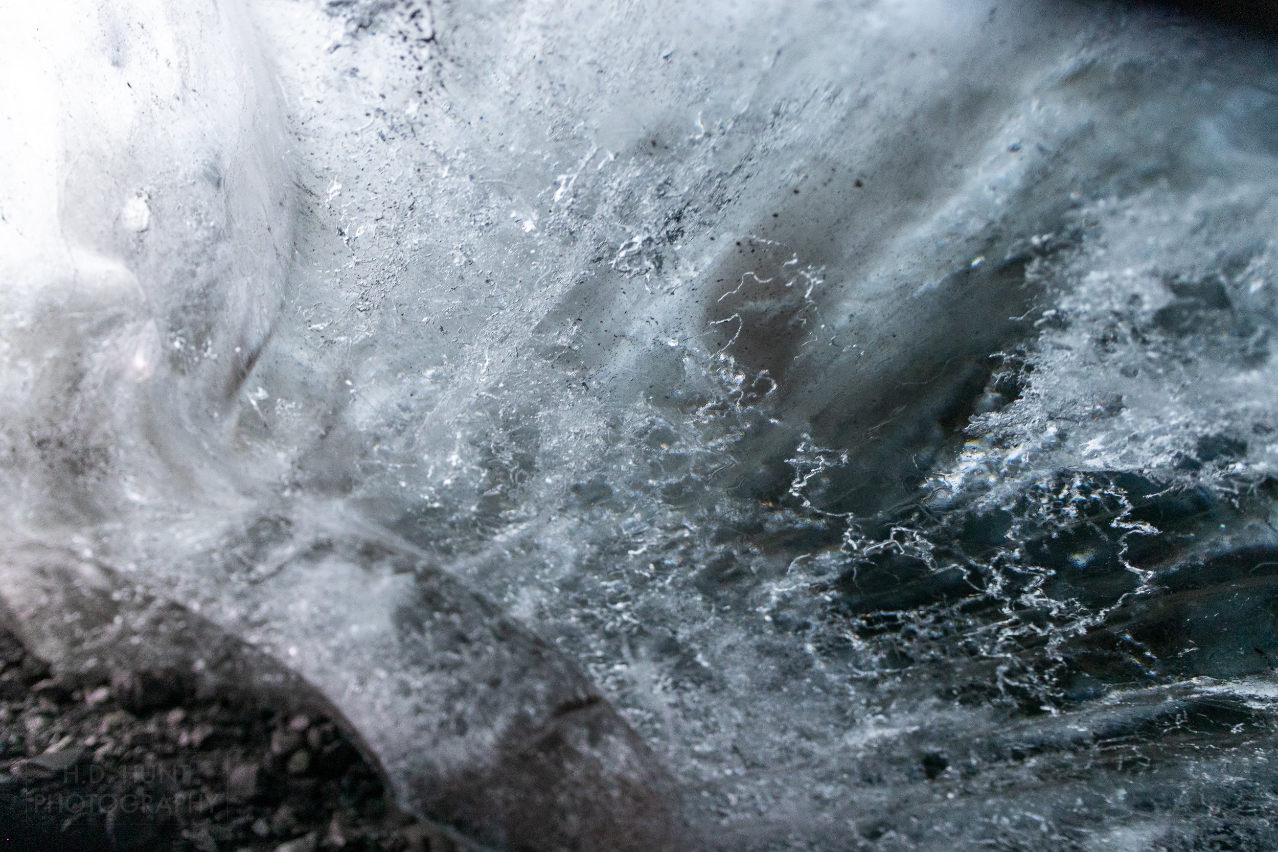 The wall of an ice cave is seen at Vatnajökull, Iceland.