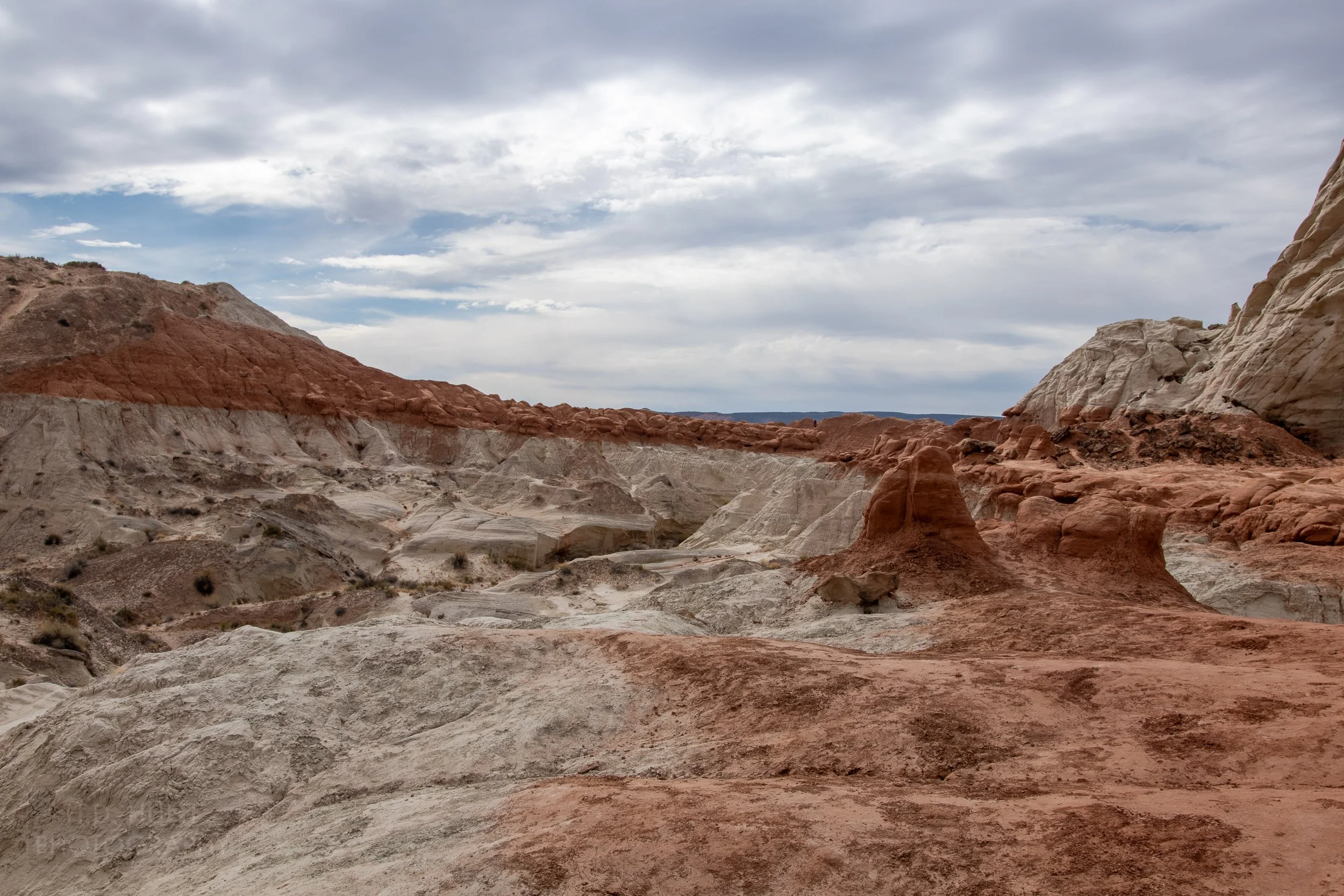 A red and white rock valley, Toadstool Hoodoos, Grand Staircase - Escalante National Monument, Utah, United States.