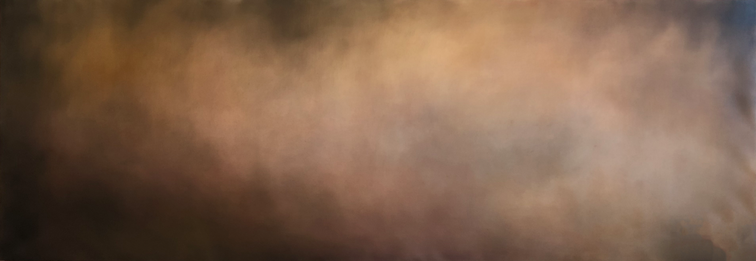 Matthew C. Metzger, Leopold Ochres, Iron, Lapis Lazuli on Canvas, 31.5x88 in.