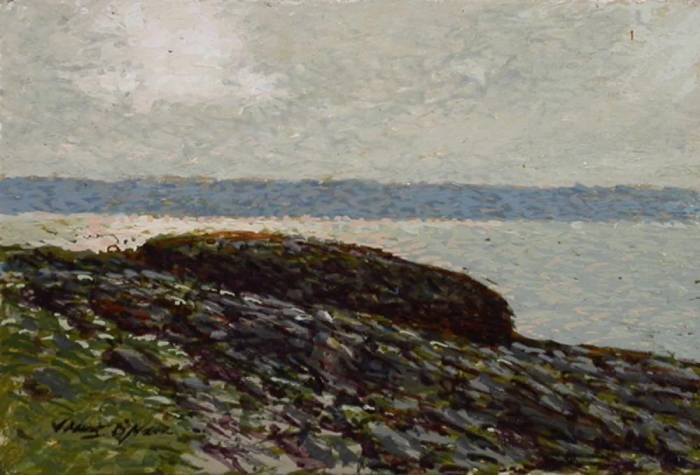 James O’Neil, Green Point at Quoday Head Acrylic on Panel, 4x6 in.