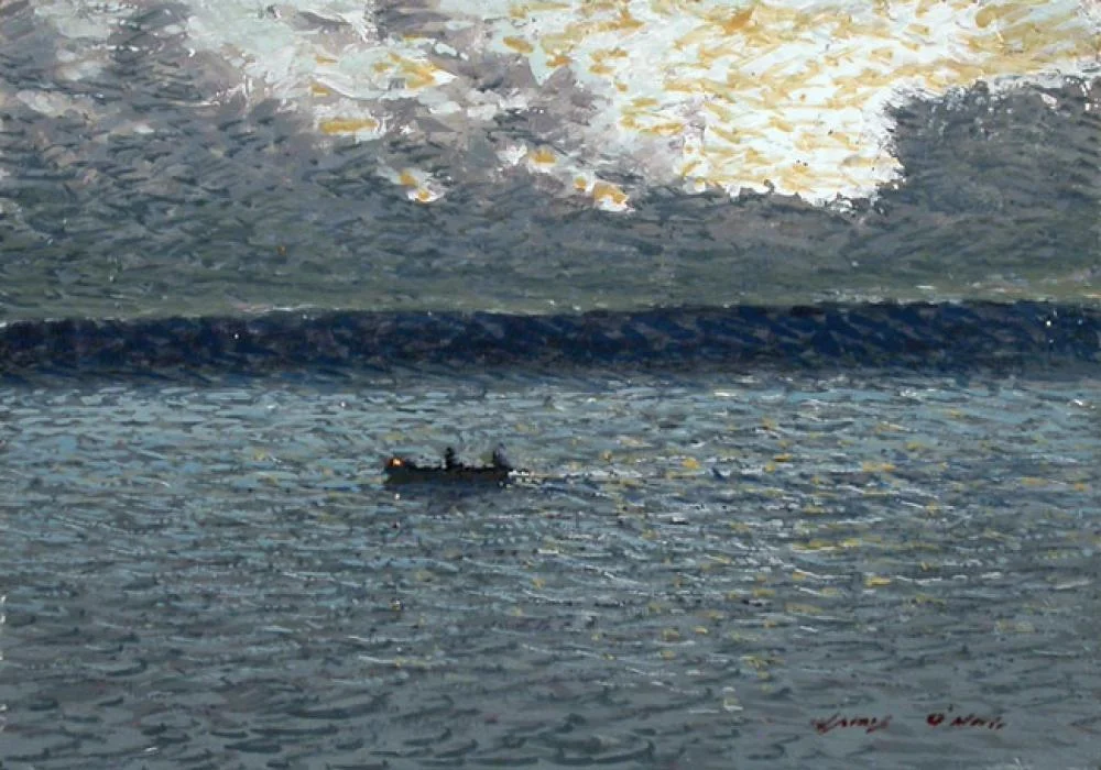 James O’Neil, Late Haul Acrylic on Panel, 4x6 in.