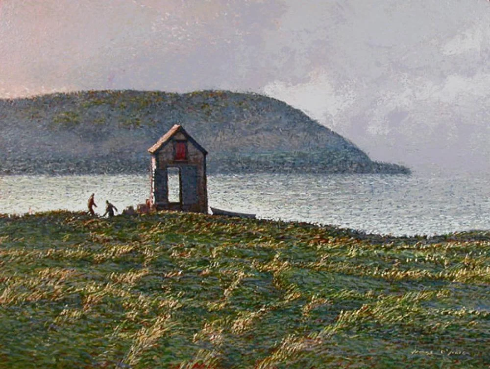James O’Neil, Herring Camp Acrylic on Panel, 12x16 in.