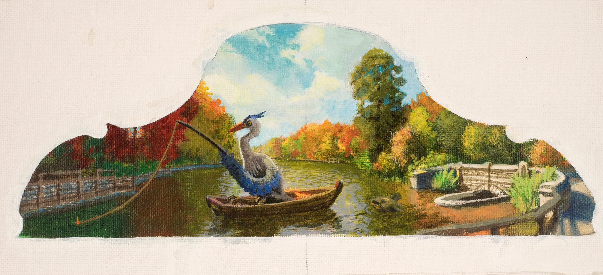 Jonathan Queen, Burnet Woods Acrylic on Canvas, 19x13 in.
