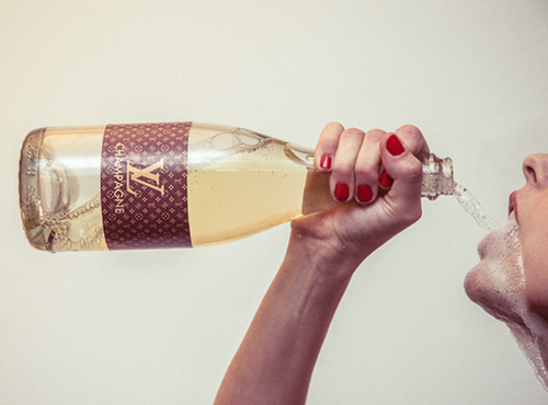 Tyler Shields, Louis Vuitton Champagne Digital Chromogenic Print, 45x60 in.