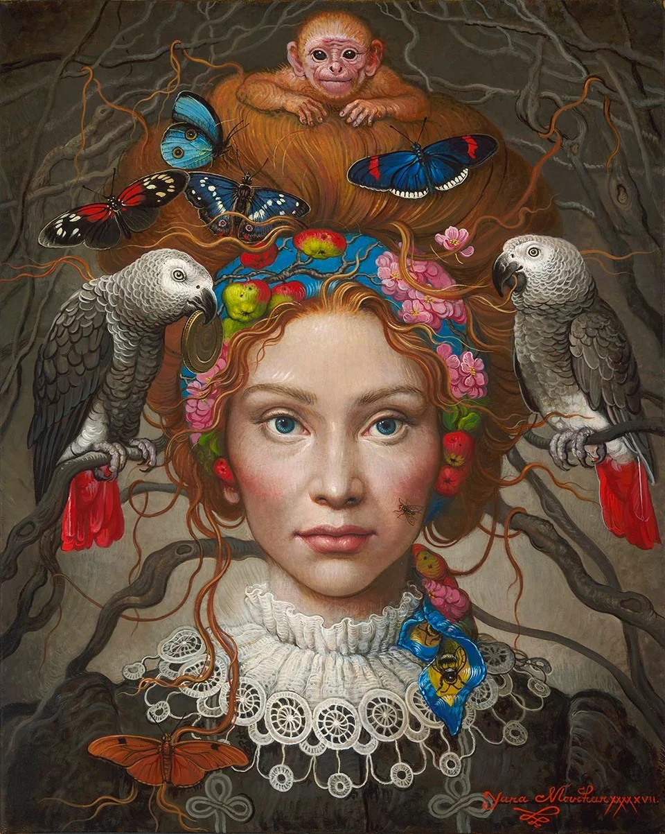 YANA MOVCHAN, Ties of Life , SOLD Oil on canvas, 20” x 16”