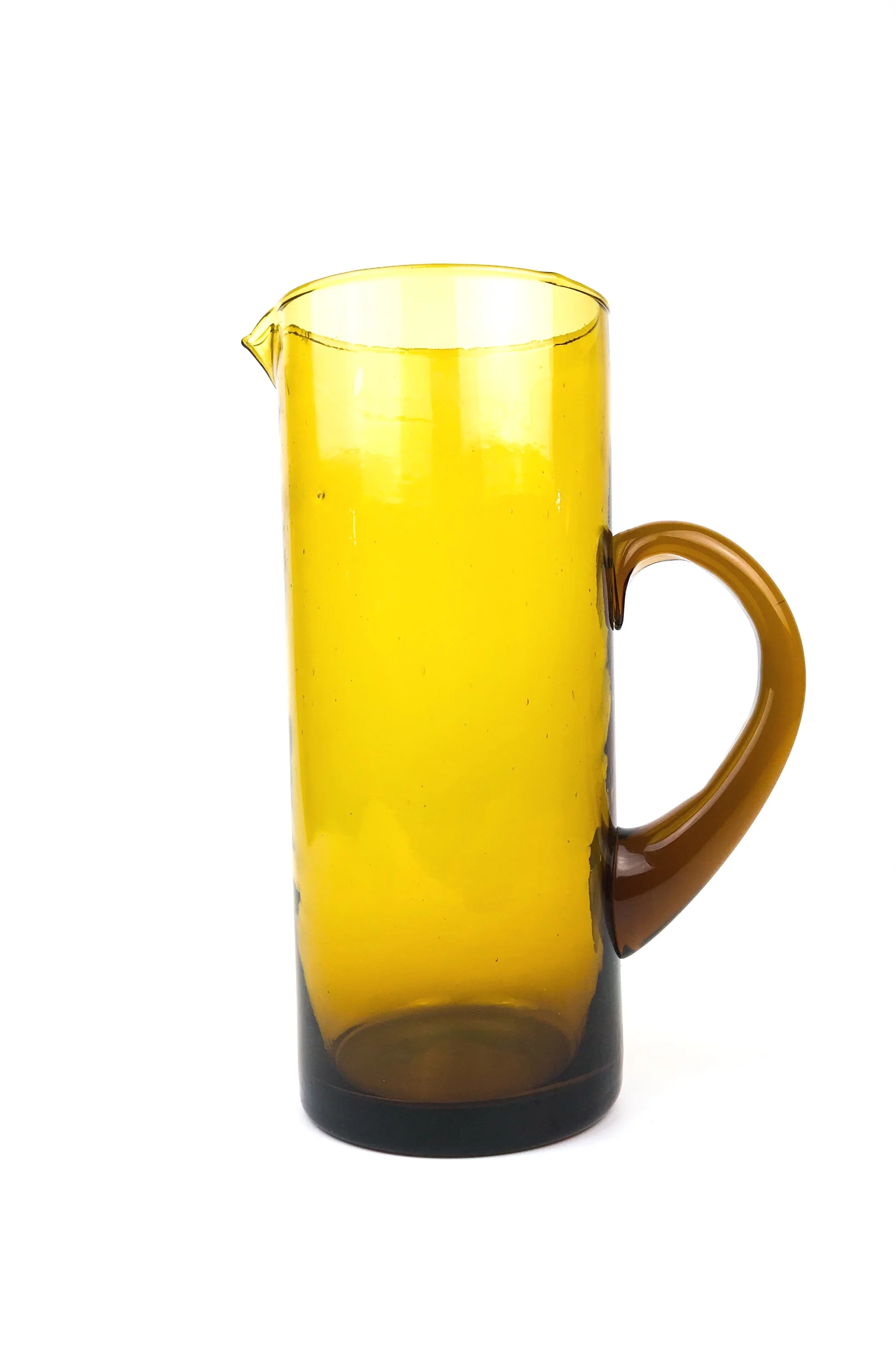 Vintage MCM Amber Glass Cocktail Pitcher