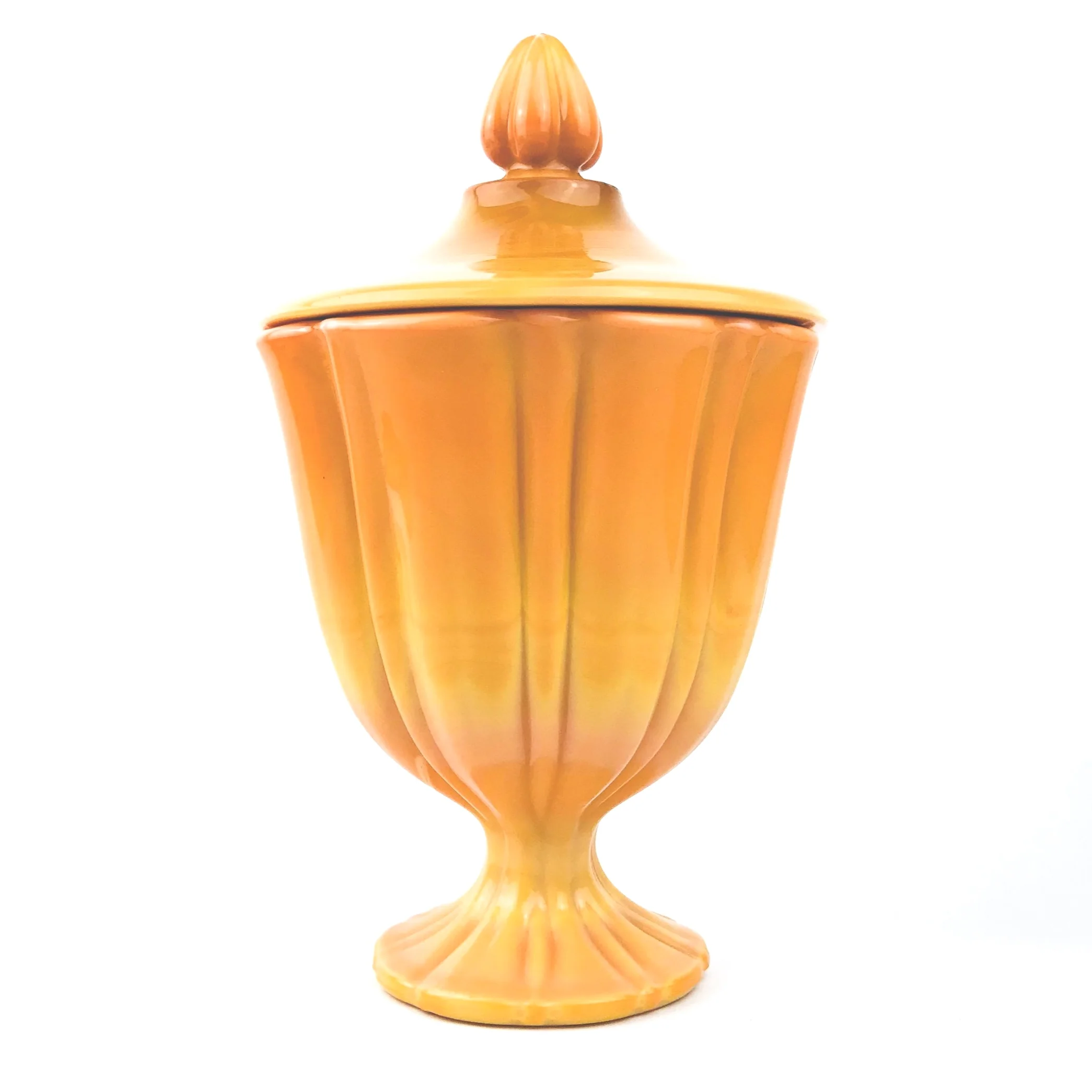 Vintage Orange Milk Glass Slag Glass Pedestal Vase