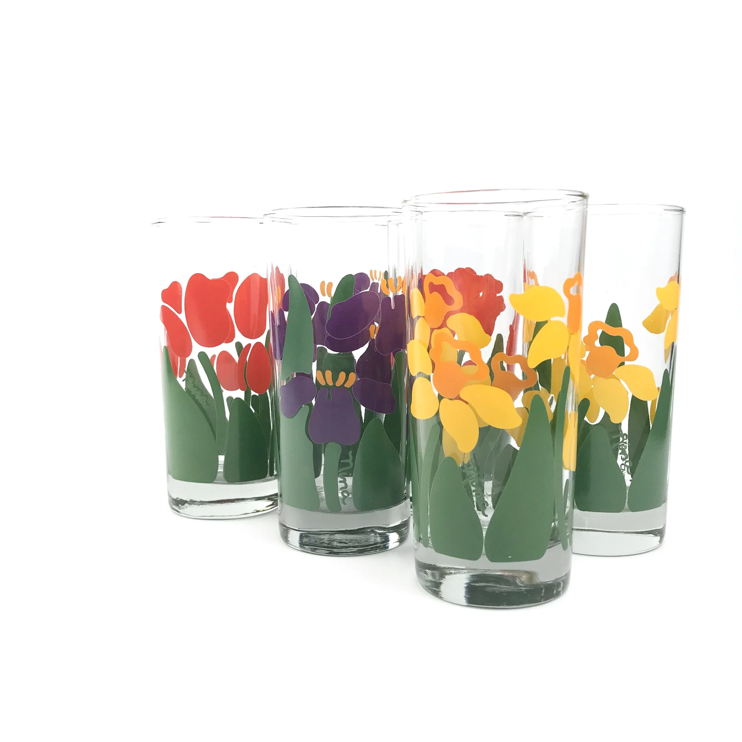 Vintage Anchor Hocking Nina Greenhouse Collection Tumbler Glasses