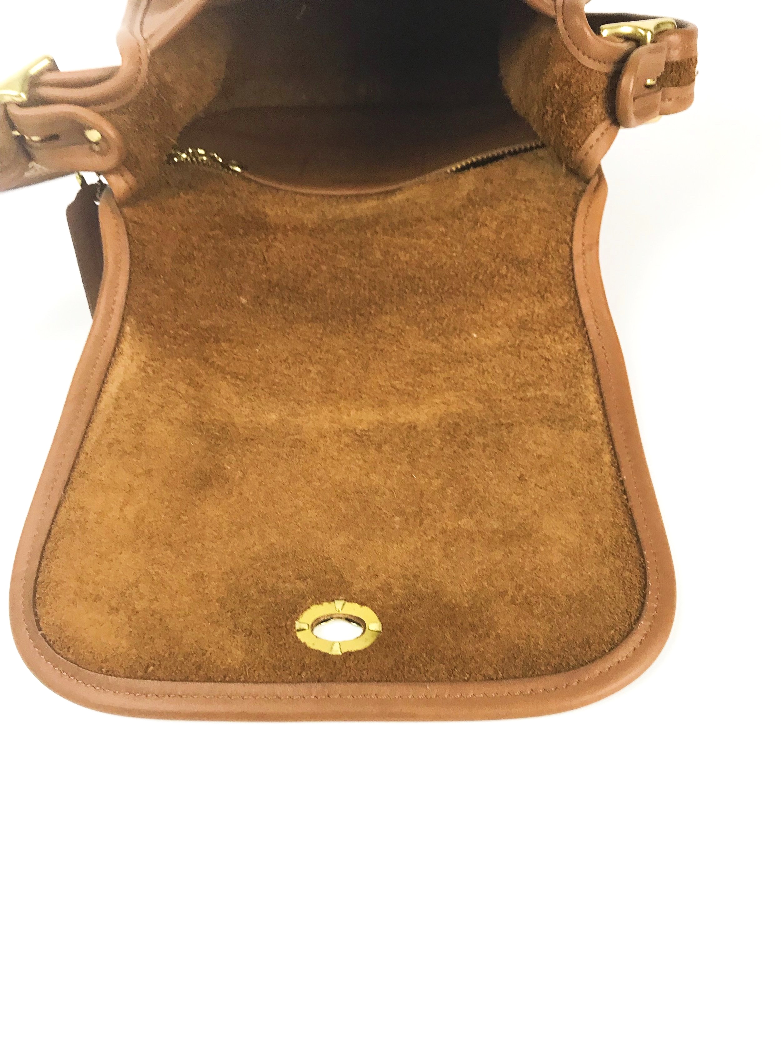 Vintage Coach Cognac Legacy Trail Saddle Bag — portmanteau new york