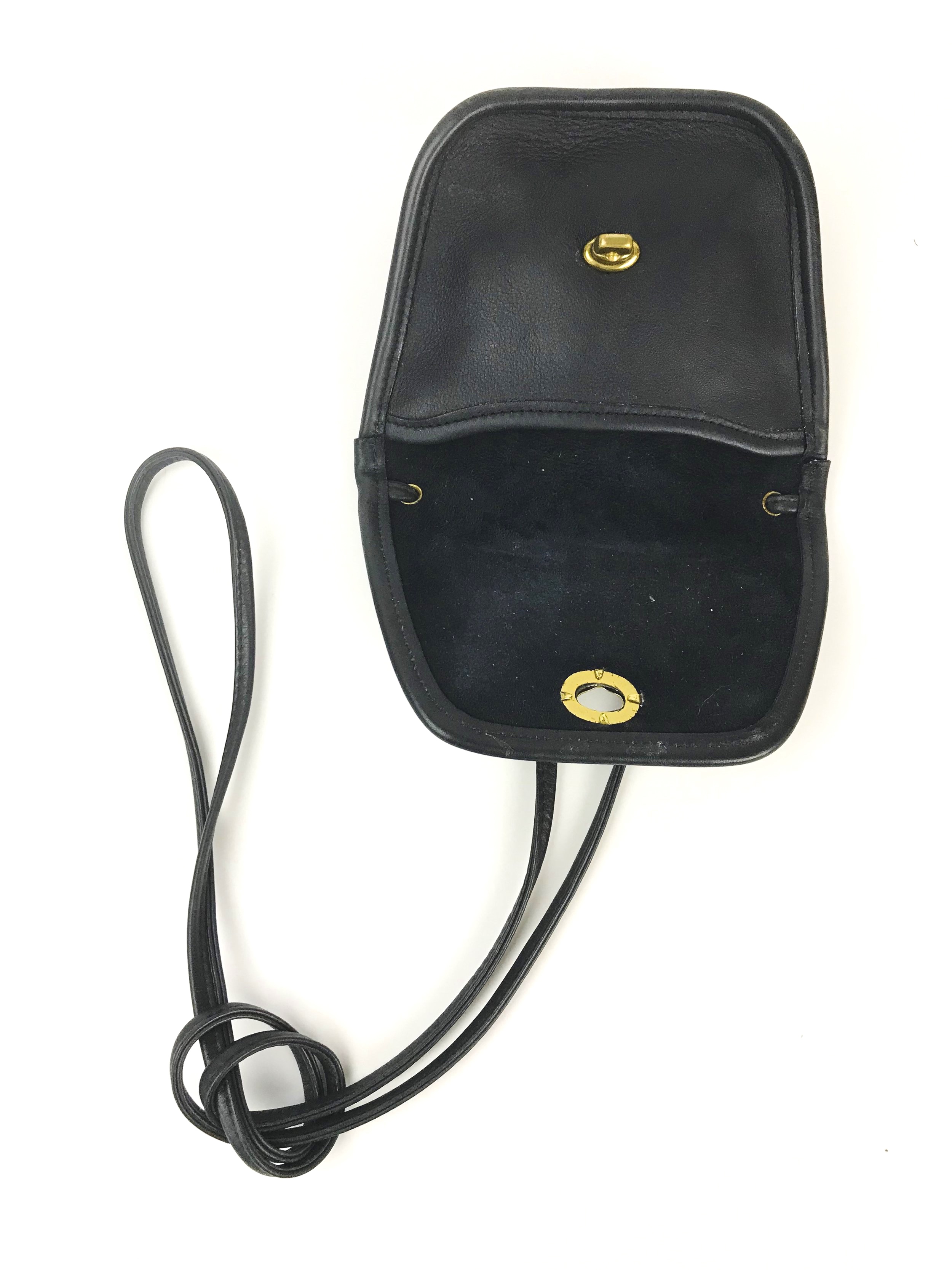 Auth Vintage Coach Made USA Black Everett Mini Shoulder Bag Crossbody Bag  #9934