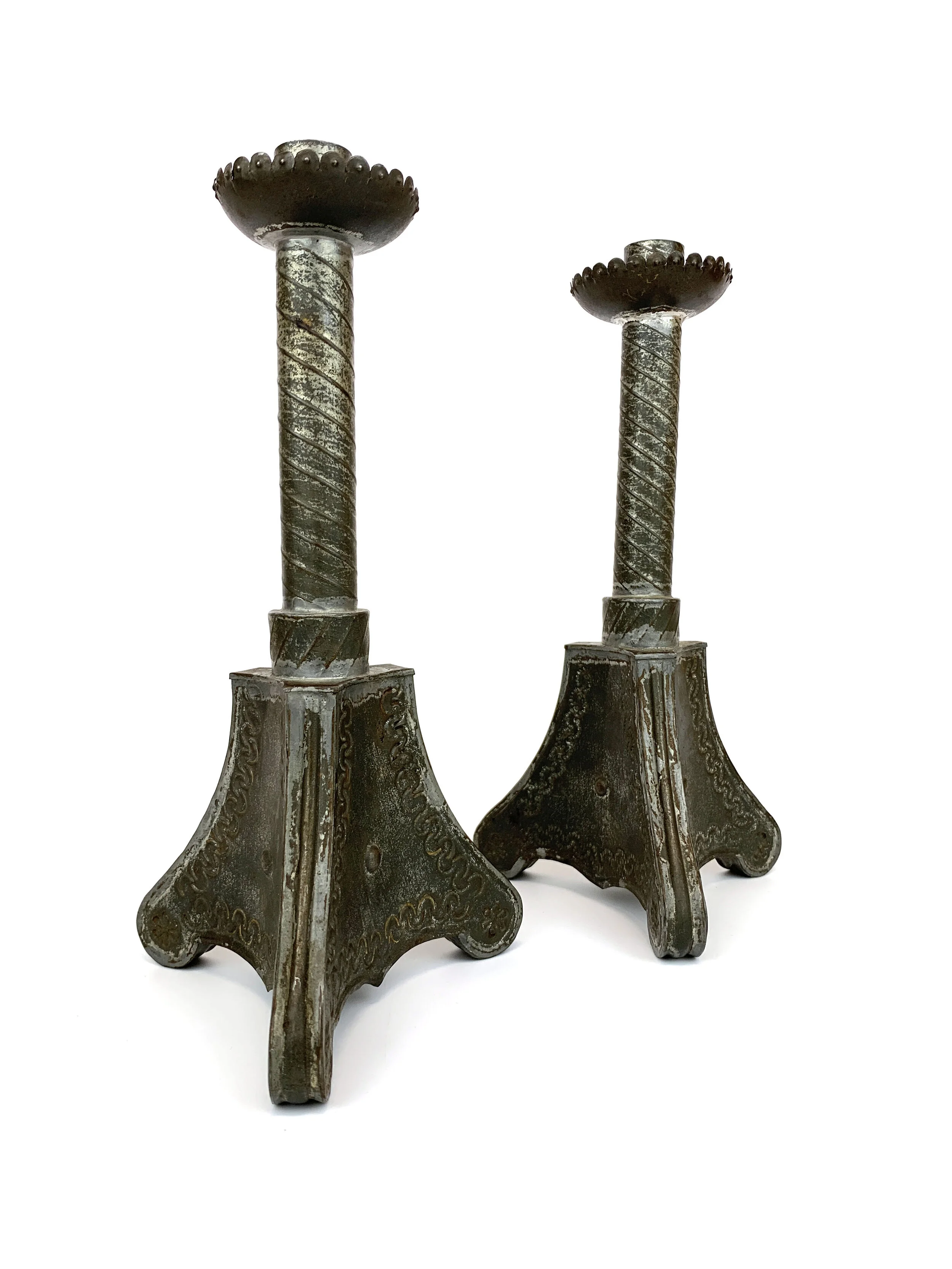 Vintage Mexican Tin Candlesticks