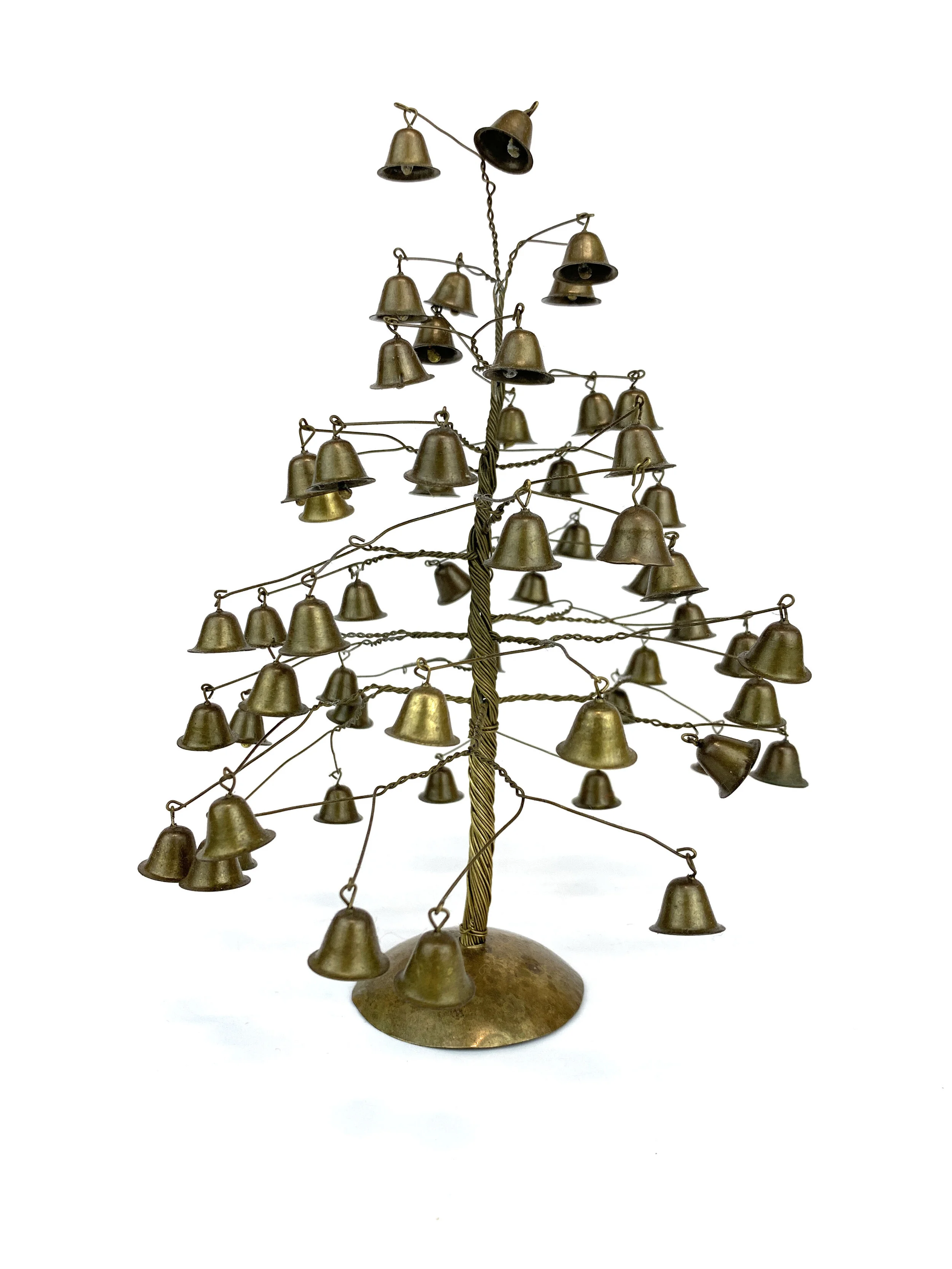 Vintage Brass Wire And Bell Tree